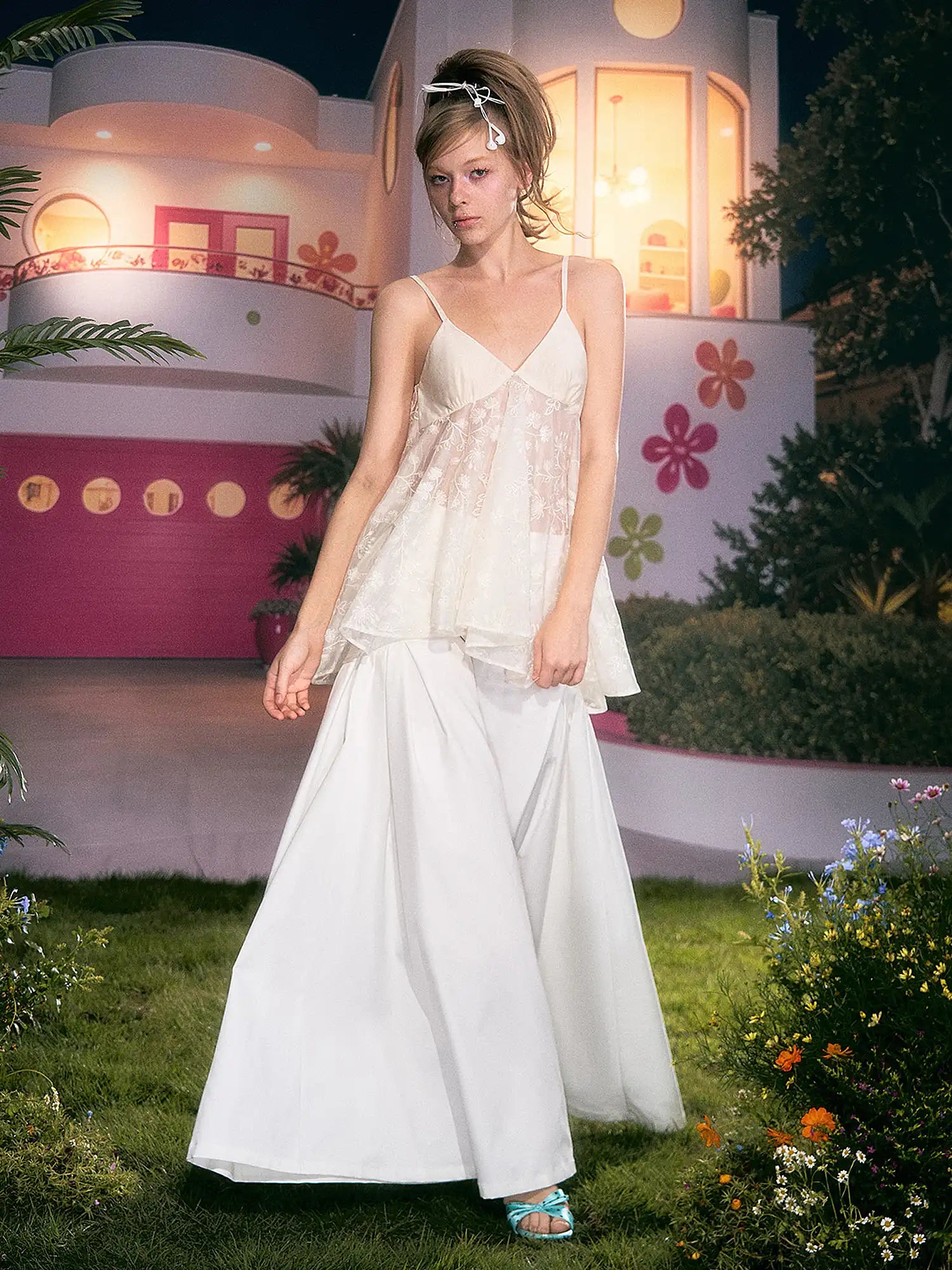 Deleteex Slouchy Pleated Flare Wide Leg Pants | Canton Collective
