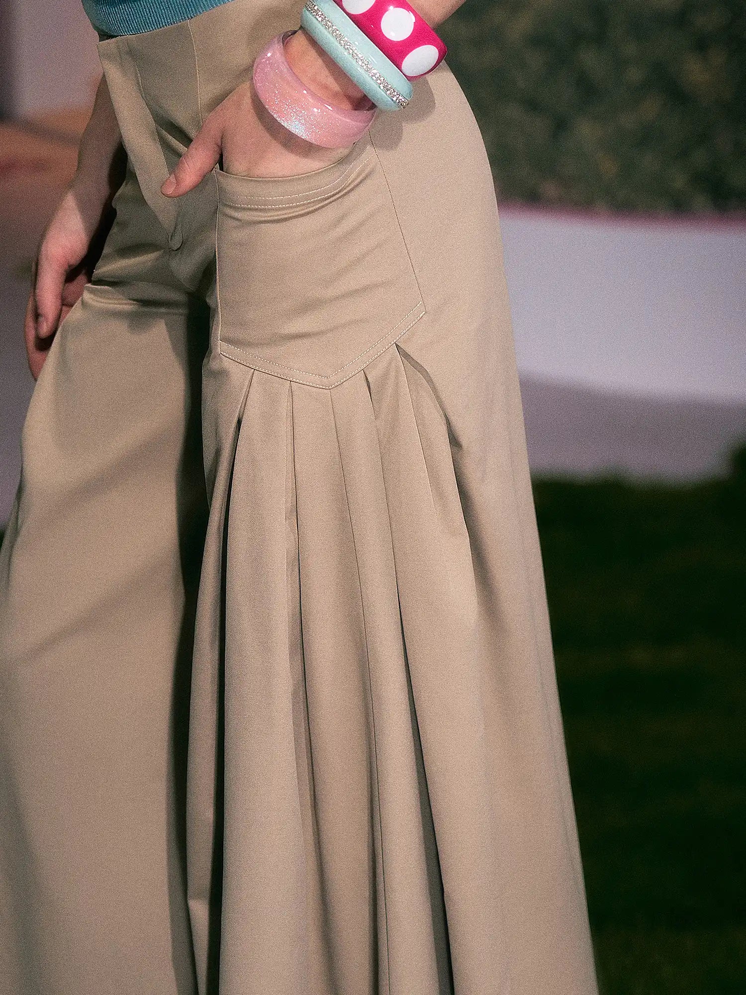 Deleteex Slouchy Pleated Flare Wide Leg Pants | Canton Collective