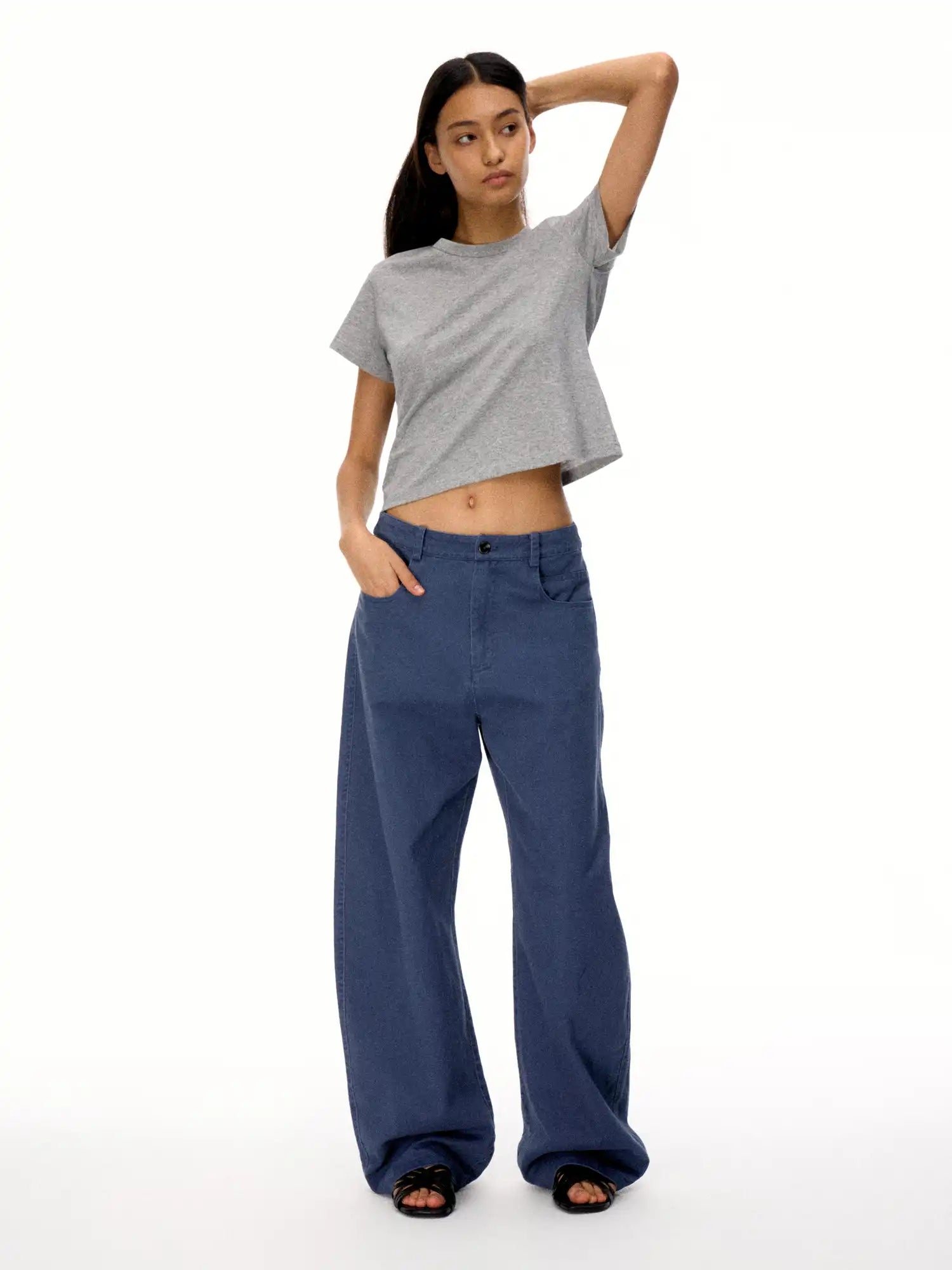 FirstFloor Soft Breathable Linen Blend Basic Boxy Tee in Box Cut | Canton Collective