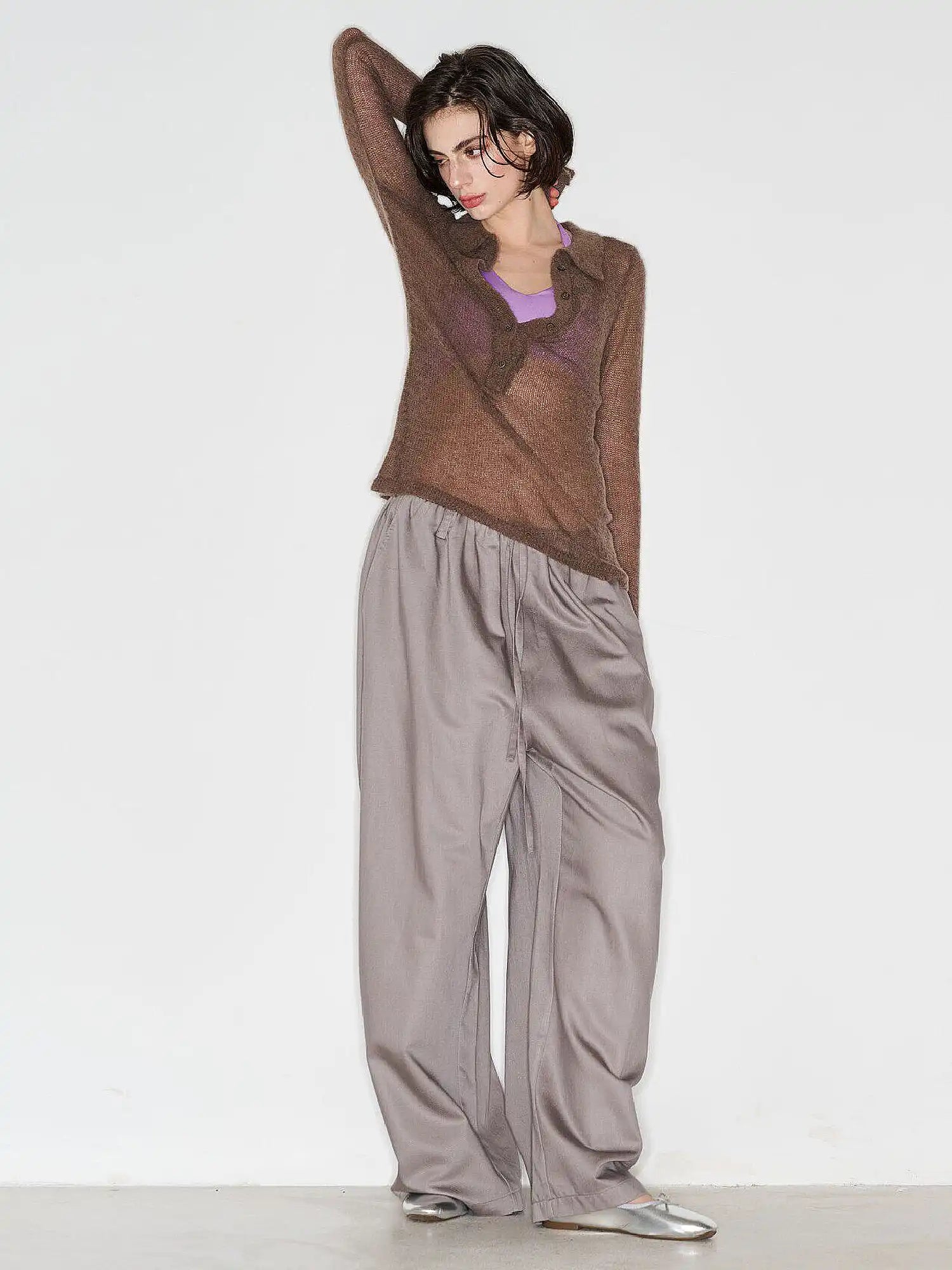 Soft Mohair Sheer Sweater Top