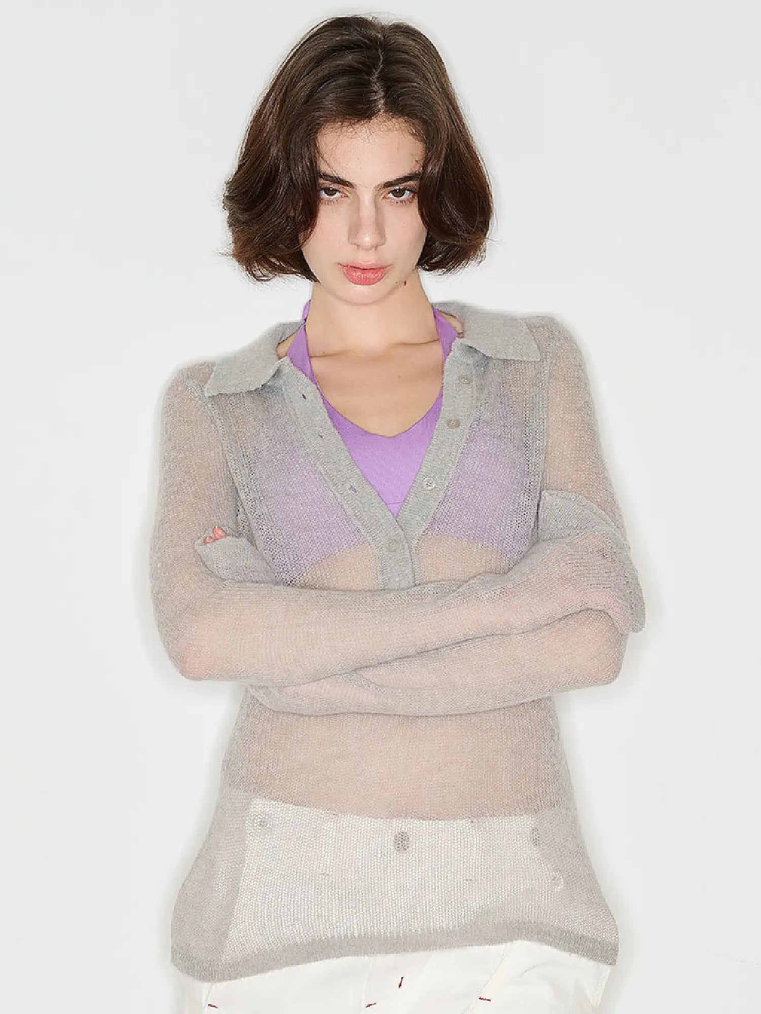 Soft Mohair Sheer Sweater Top
