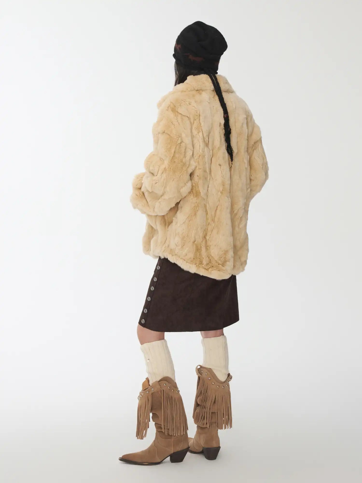 1Jinn Studio Soft Textured Rex Rabbit Fur Coat | Canton Collective