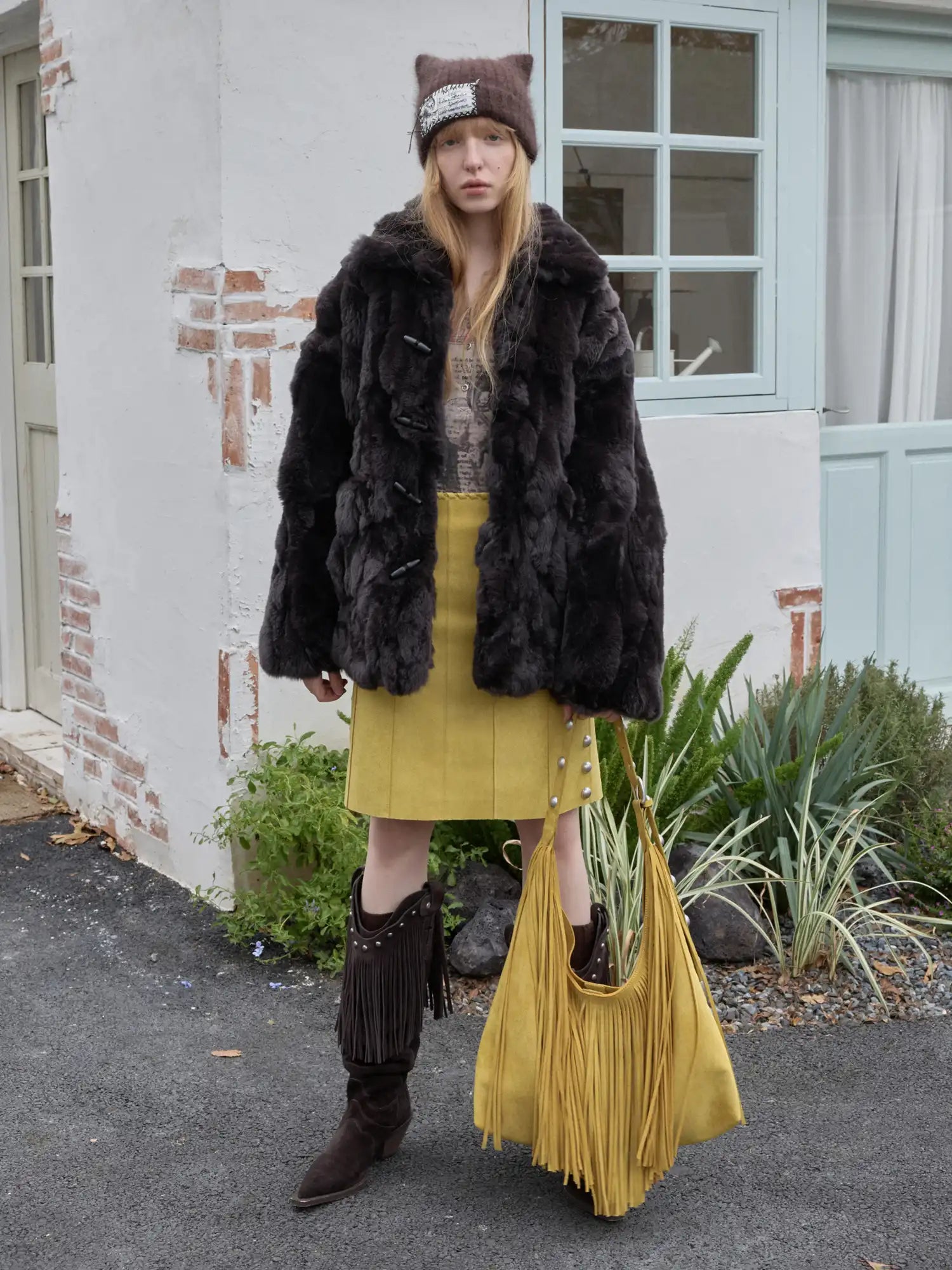 1Jinn Studio Soft Textured Rex Rabbit Fur Coat | Canton Collective