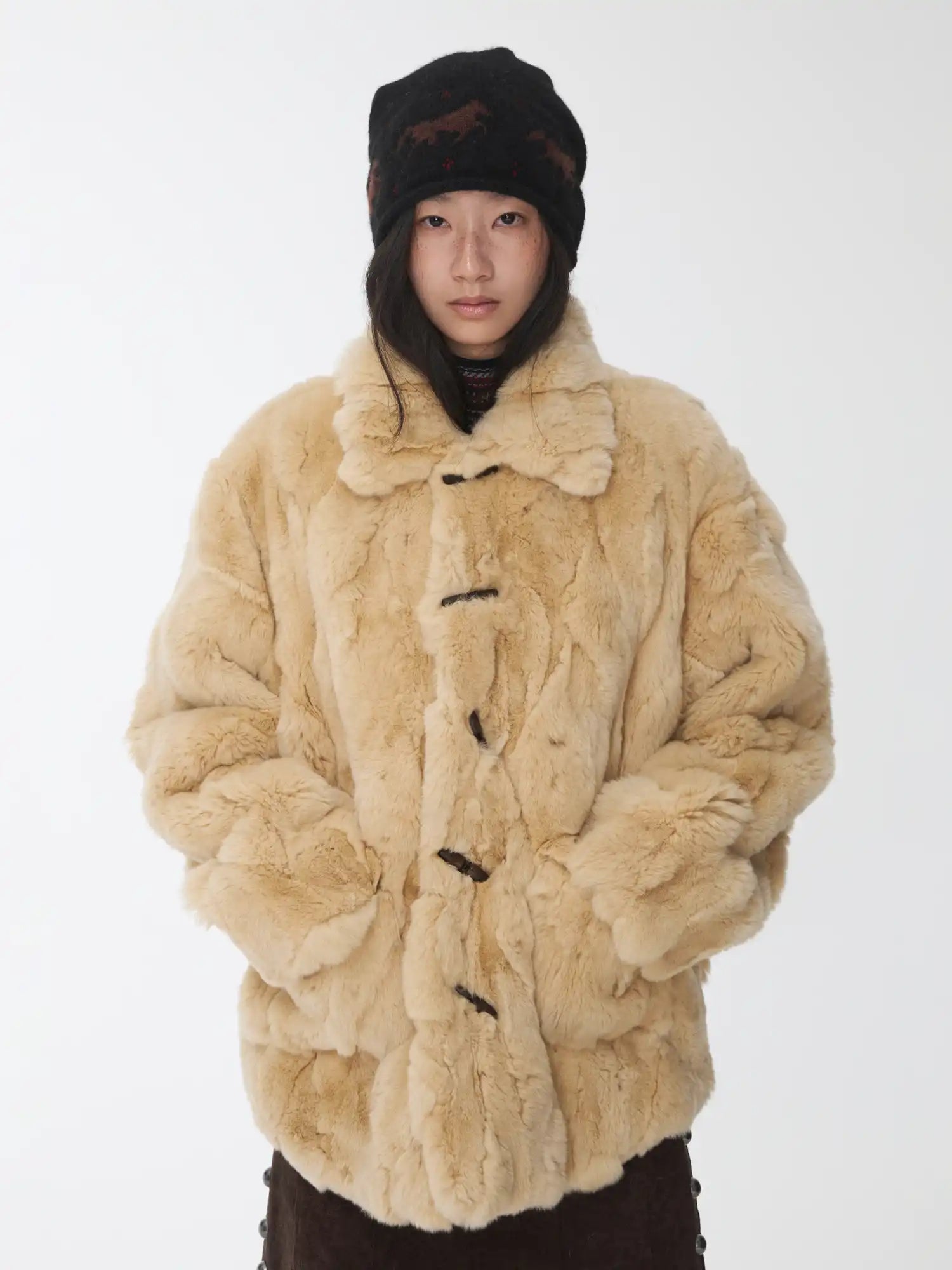 1Jinn Studio Soft Textured Rex Rabbit Fur Coat | Canton Collective