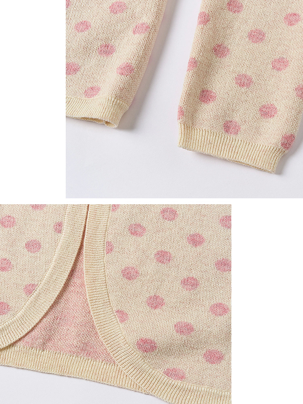 Outtheblue Split Front Polka Dot Knit Tie Up Cardigan | Canton Collective