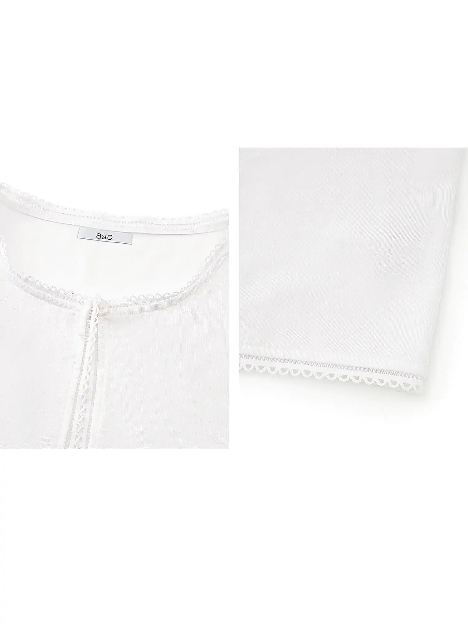 Ayo Split Front White Cropped Cardigan | Canton Collective