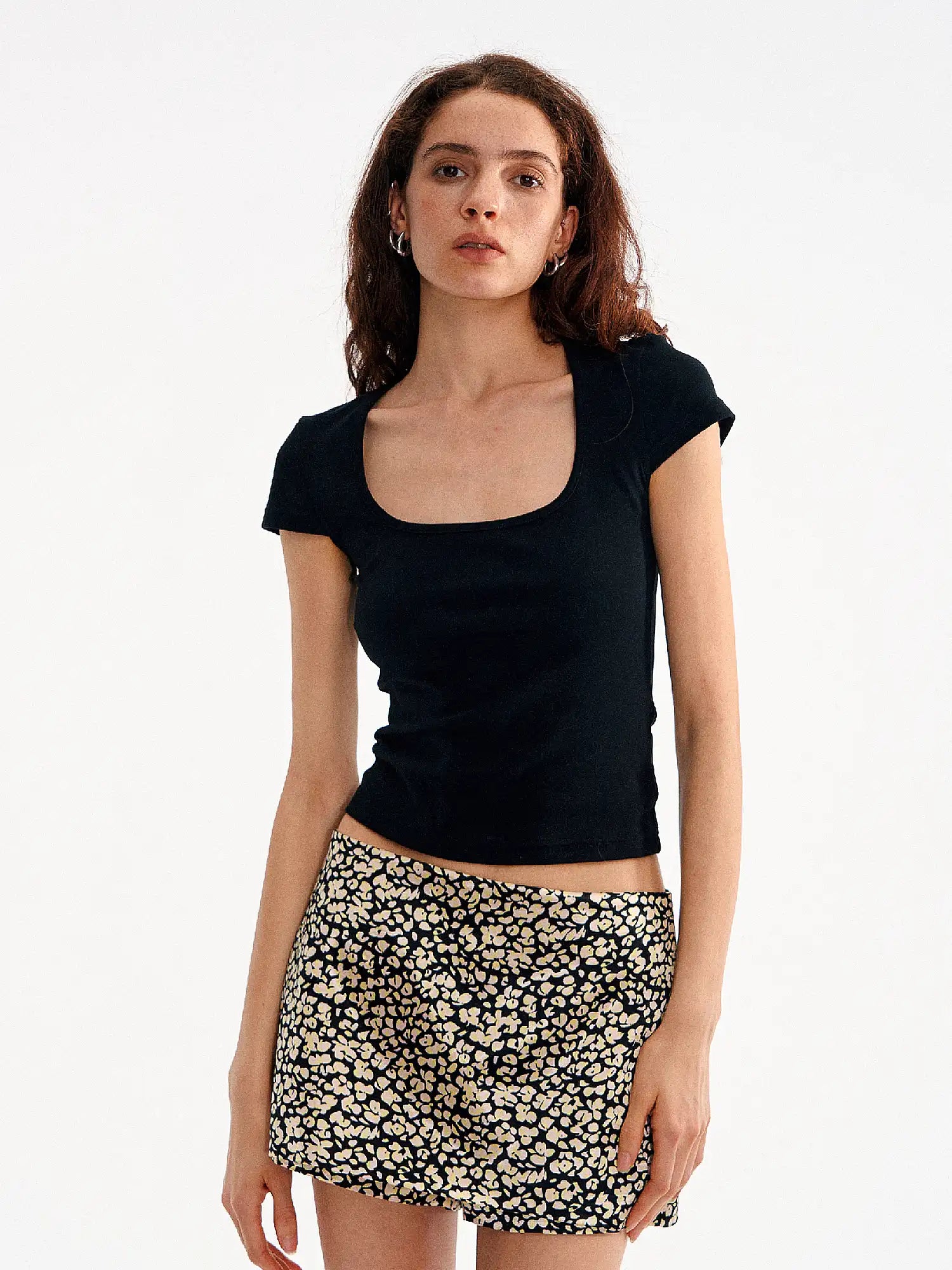 Muse Naps Square Neck Fitted Cropped T Shirt | Canton Collective