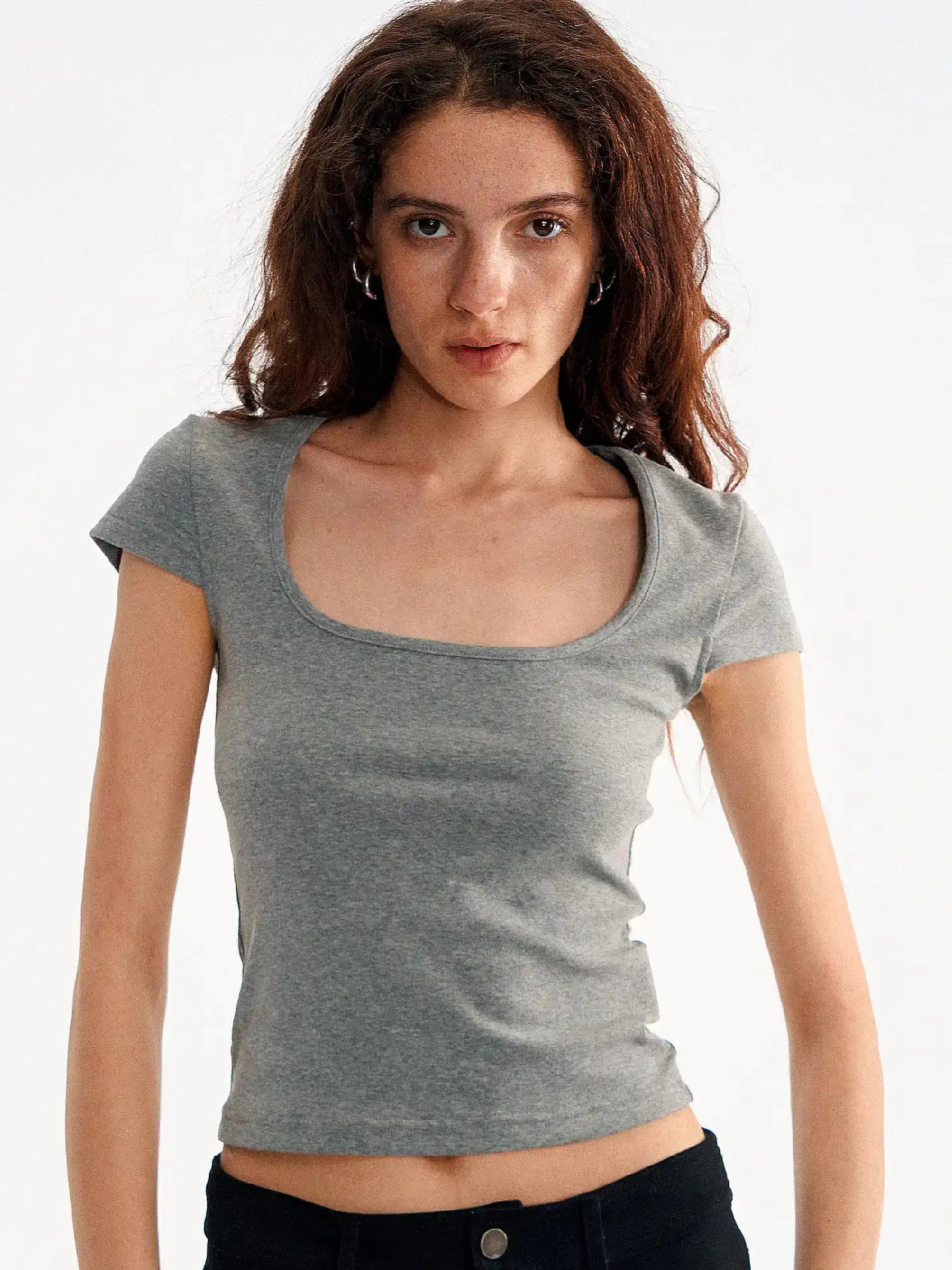 Muse Naps Square Neck Fitted Cropped T Shirt | Canton Collective