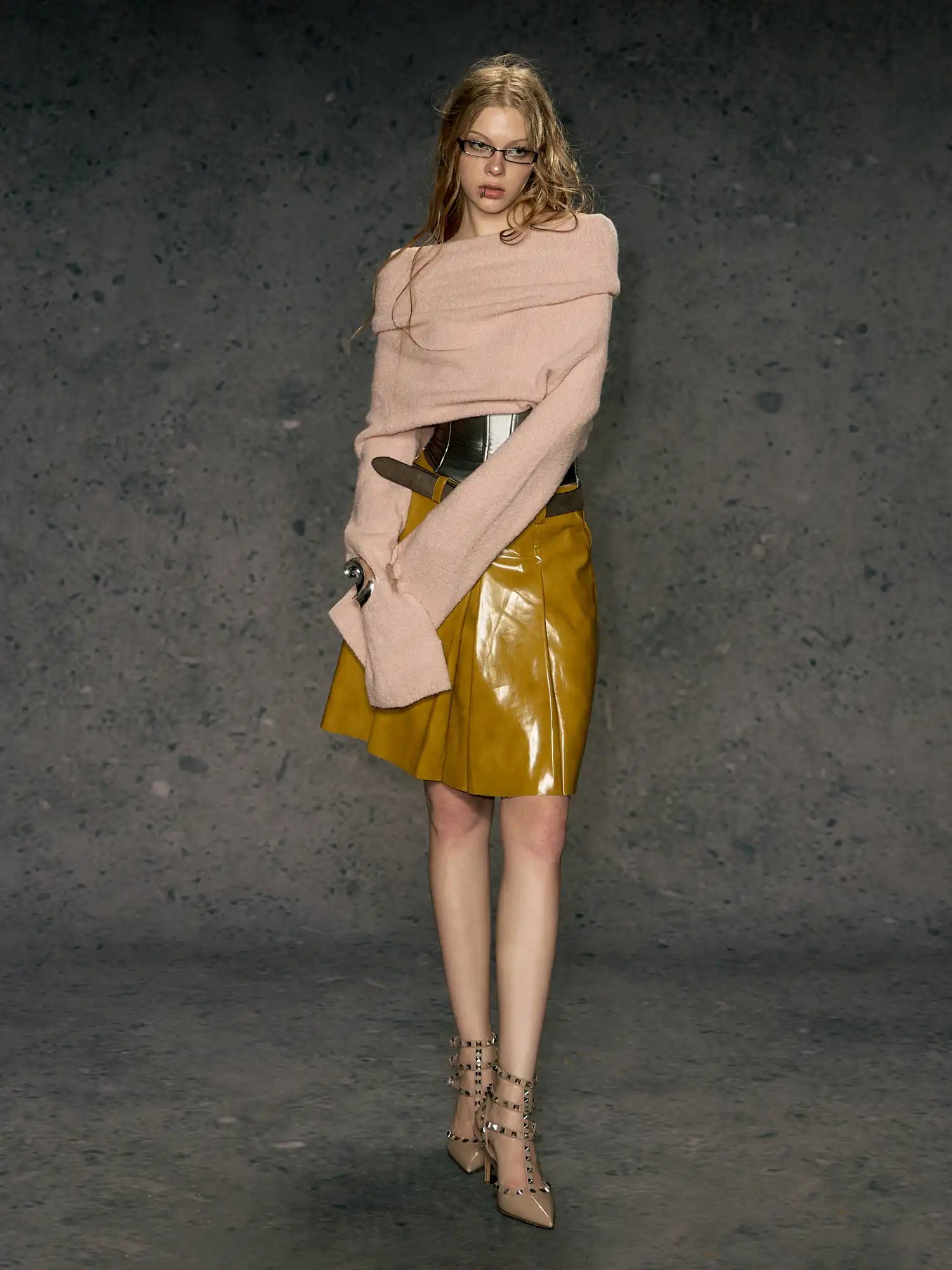 Deleteex Stacked Off Shoulder Wool Sweater | Canton Collective
