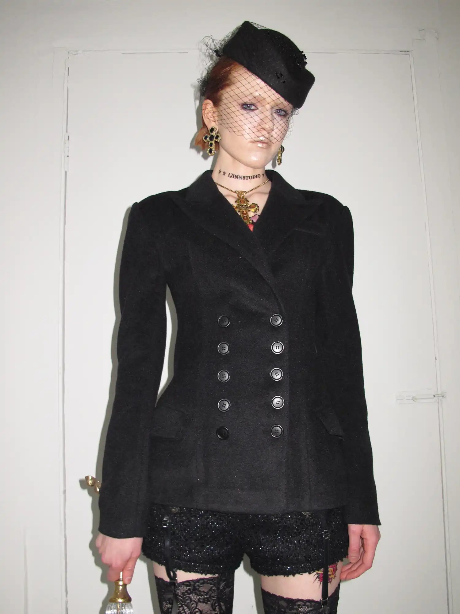 1Jinn Studio Street Style Black Double-Breasted Peplum Blazer | Canton Collective