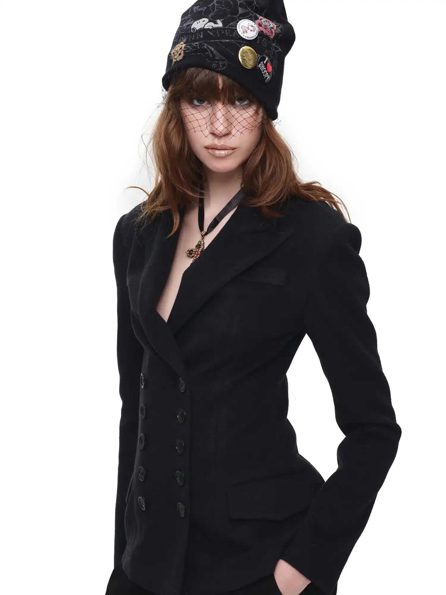 1Jinn Studio Street Style Black Double-Breasted Peplum Blazer | Canton Collective