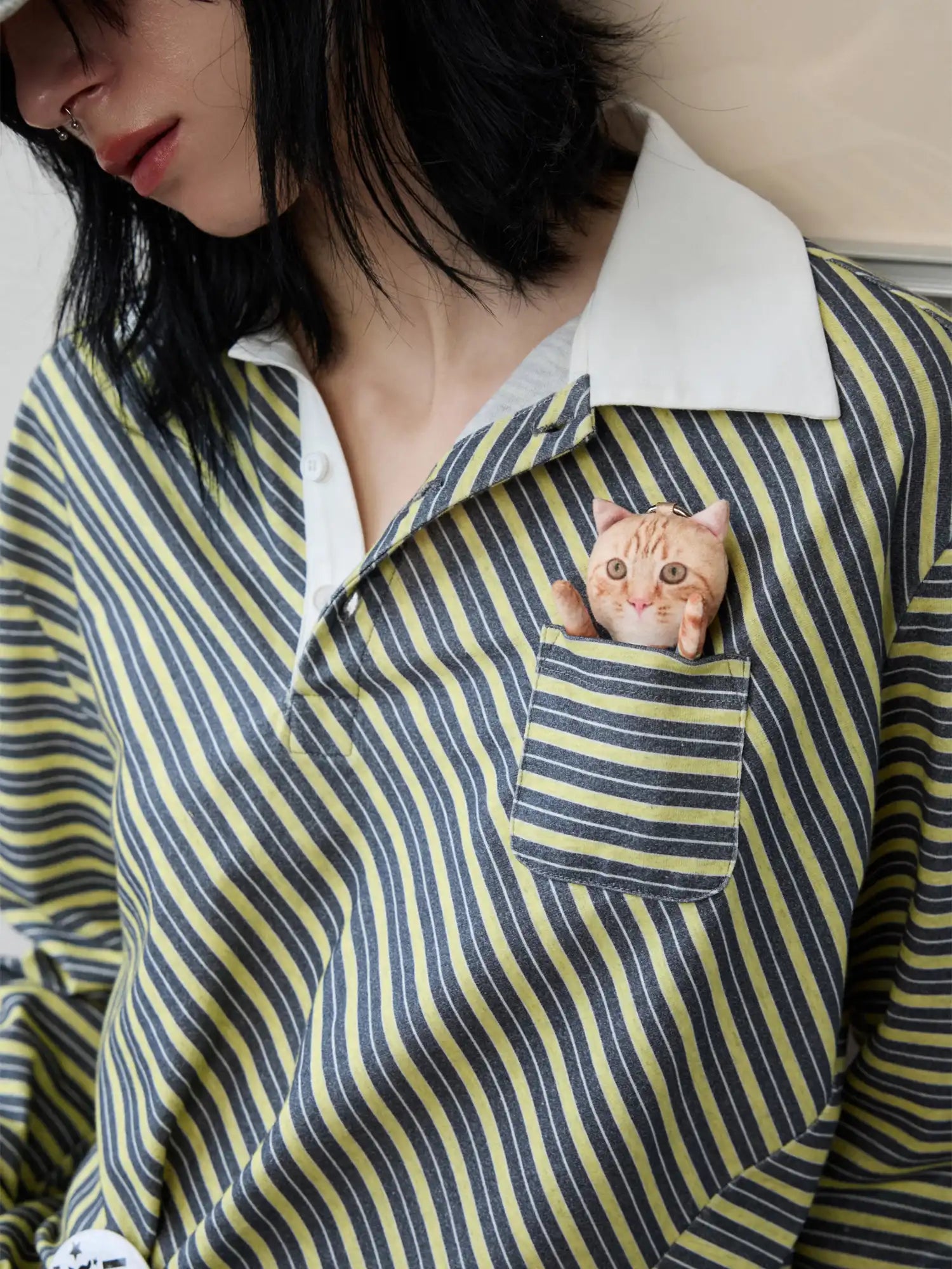 1Jinn Studio Stripe Henry Neck Polo Shirt | Canton Collective
