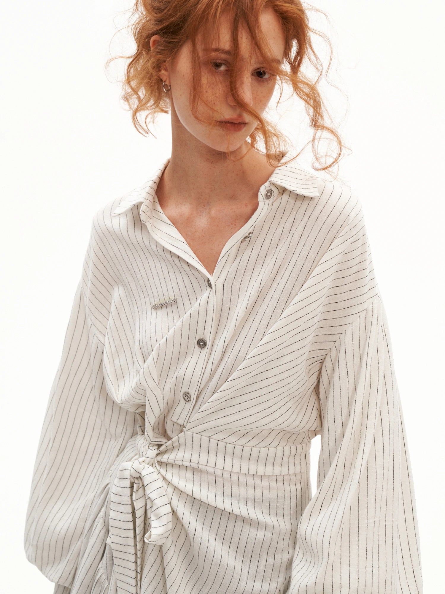 MAMC Striped Longline Tie-Waist Y2K Shirt | Canton Collective