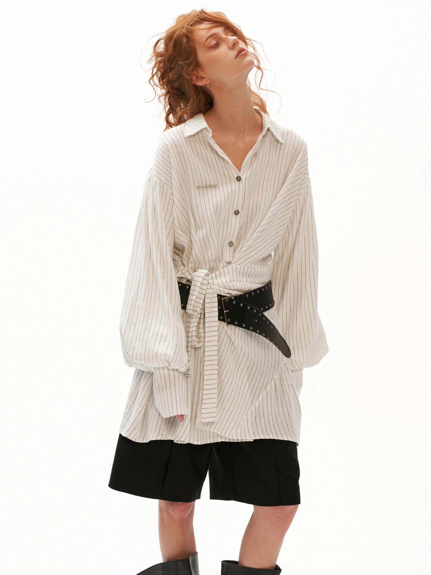 MAMC Striped Longline Tie-Waist Y2K Shirt | Canton Collective