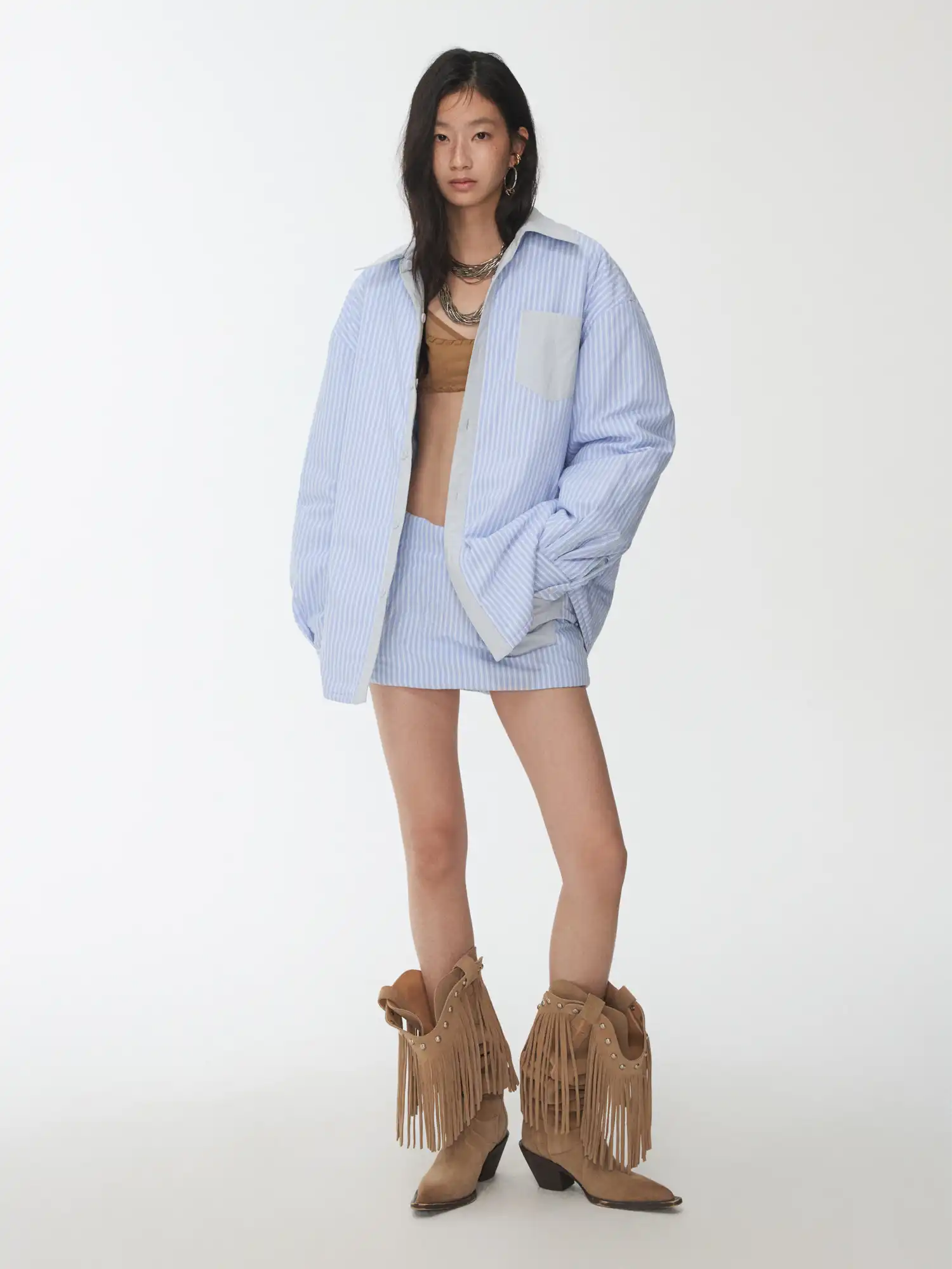 1Jinn Studio Striped Quilted Mini Skirt | Canton Collective