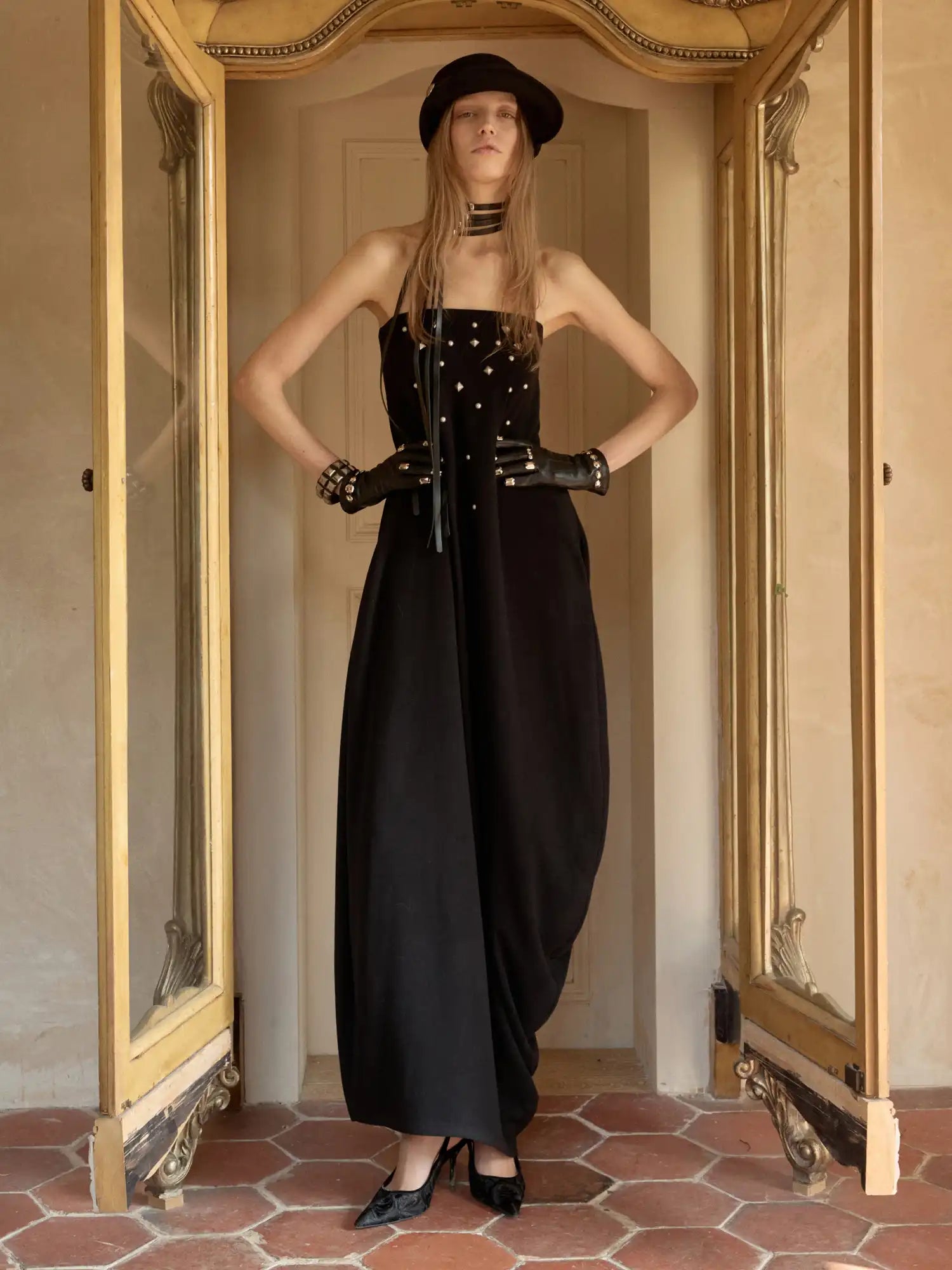 1Jinn Studio Studded Tulip Hem Strapless Maxi Dress | Canton Collective