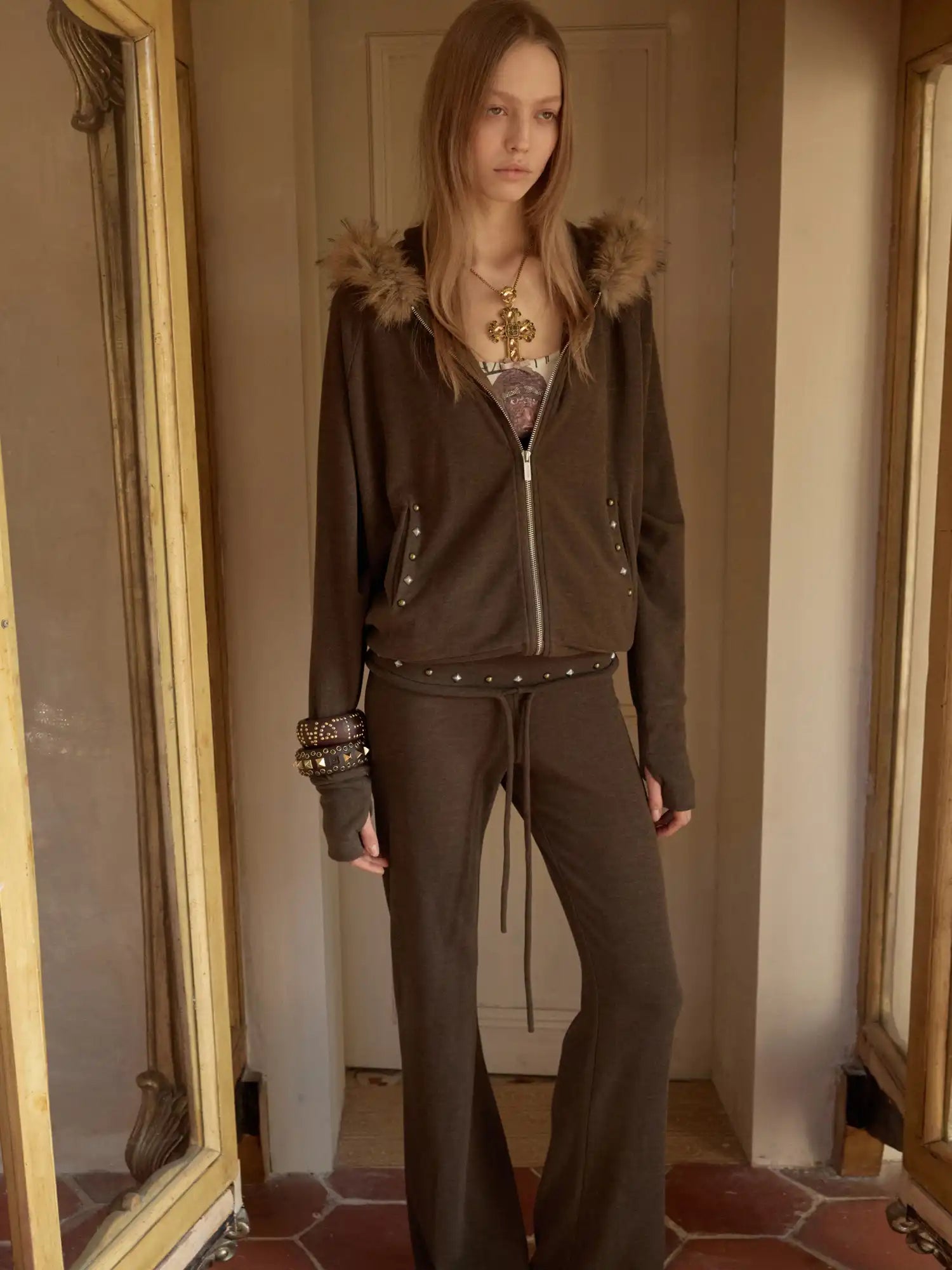 1Jinn Studio Studded Waistband Slight Flare Leggings | Canton Collective