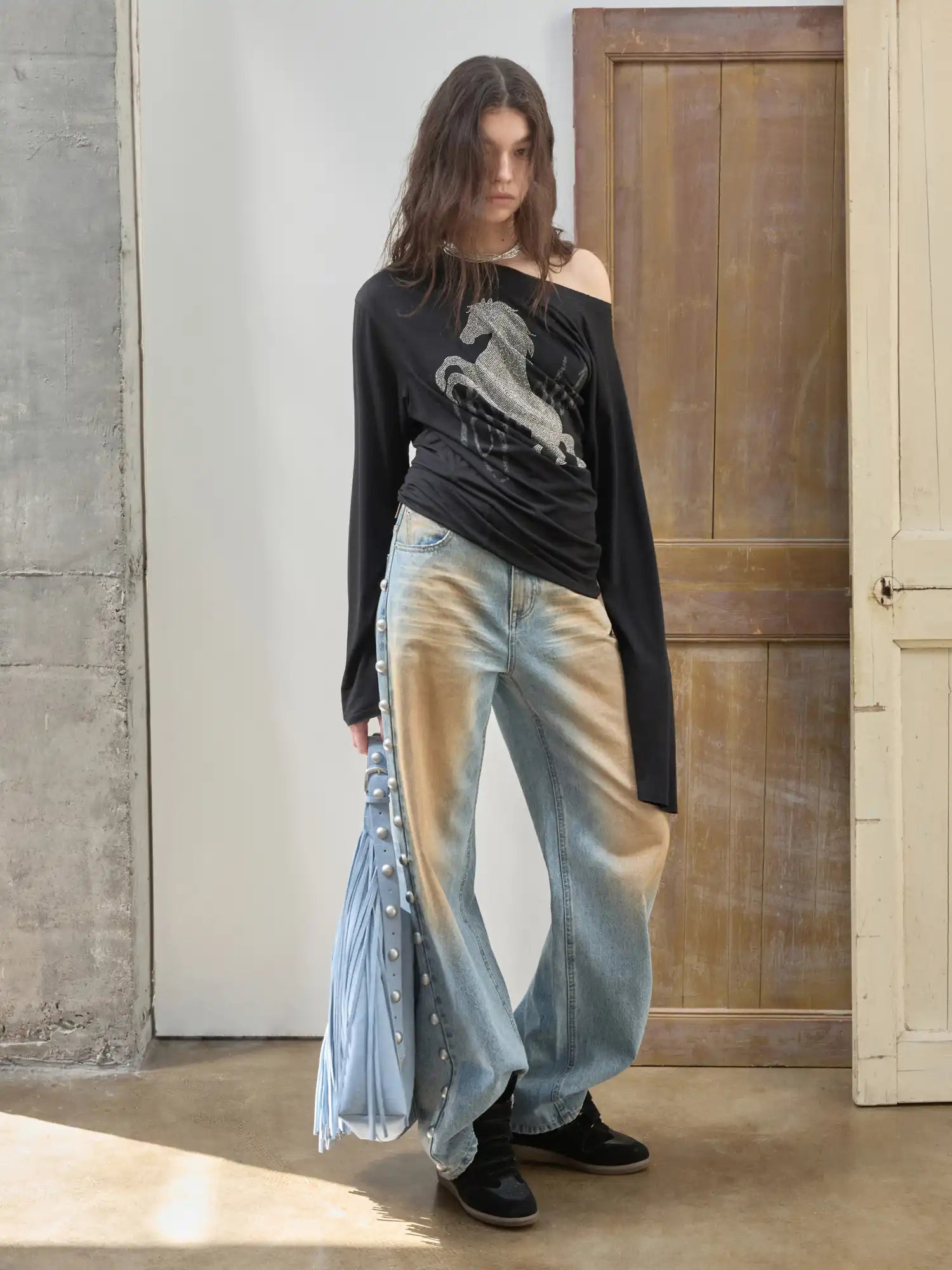 1Jinn Studio Studded off-shoulder Top | Canton Collective