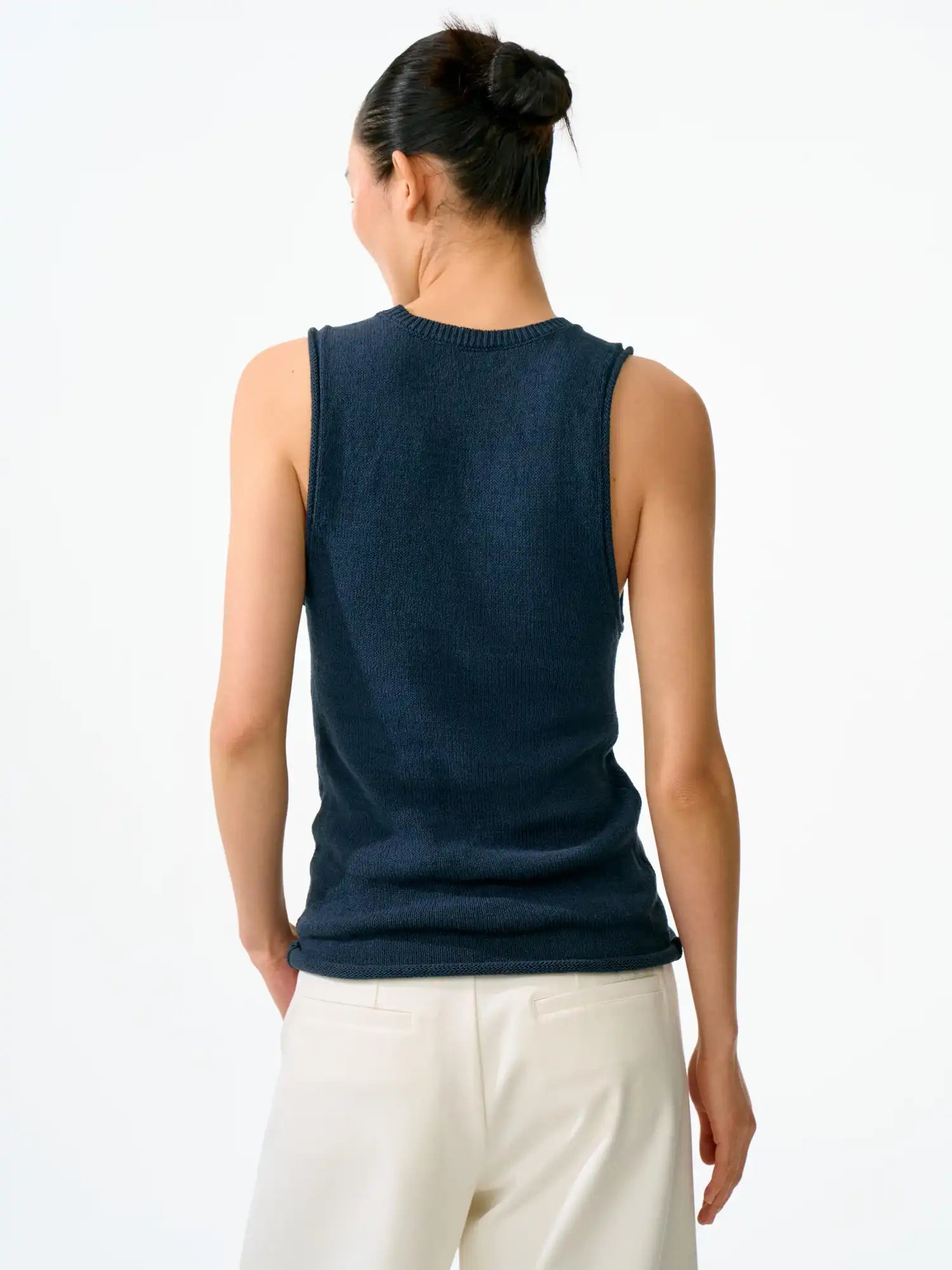 FirstFloor Stylish Linen Rolled-Edge Chunky Tank Top | Canton Collective