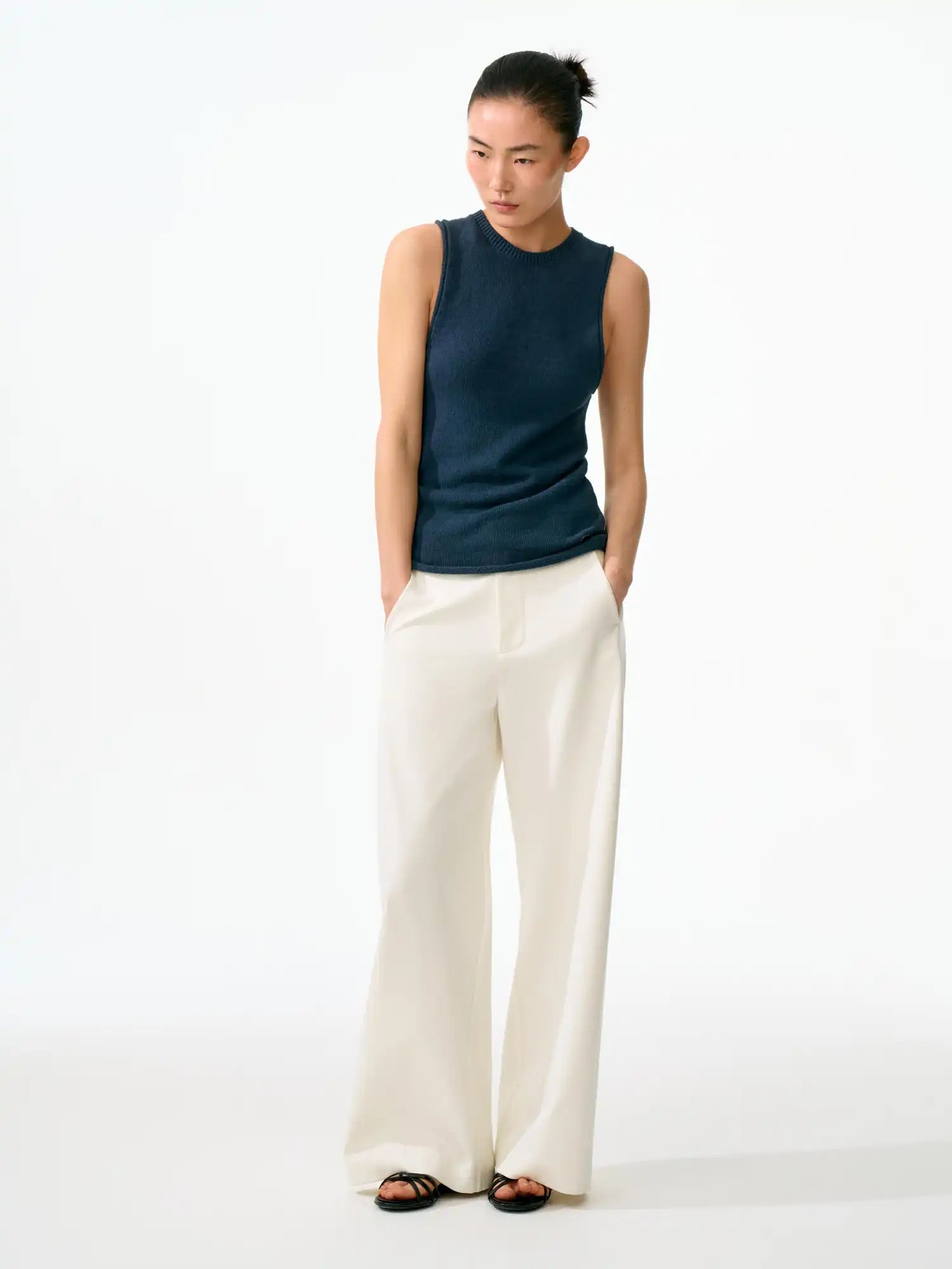 FirstFloor Stylish Linen Rolled-Edge Chunky Tank Top | Canton Collective