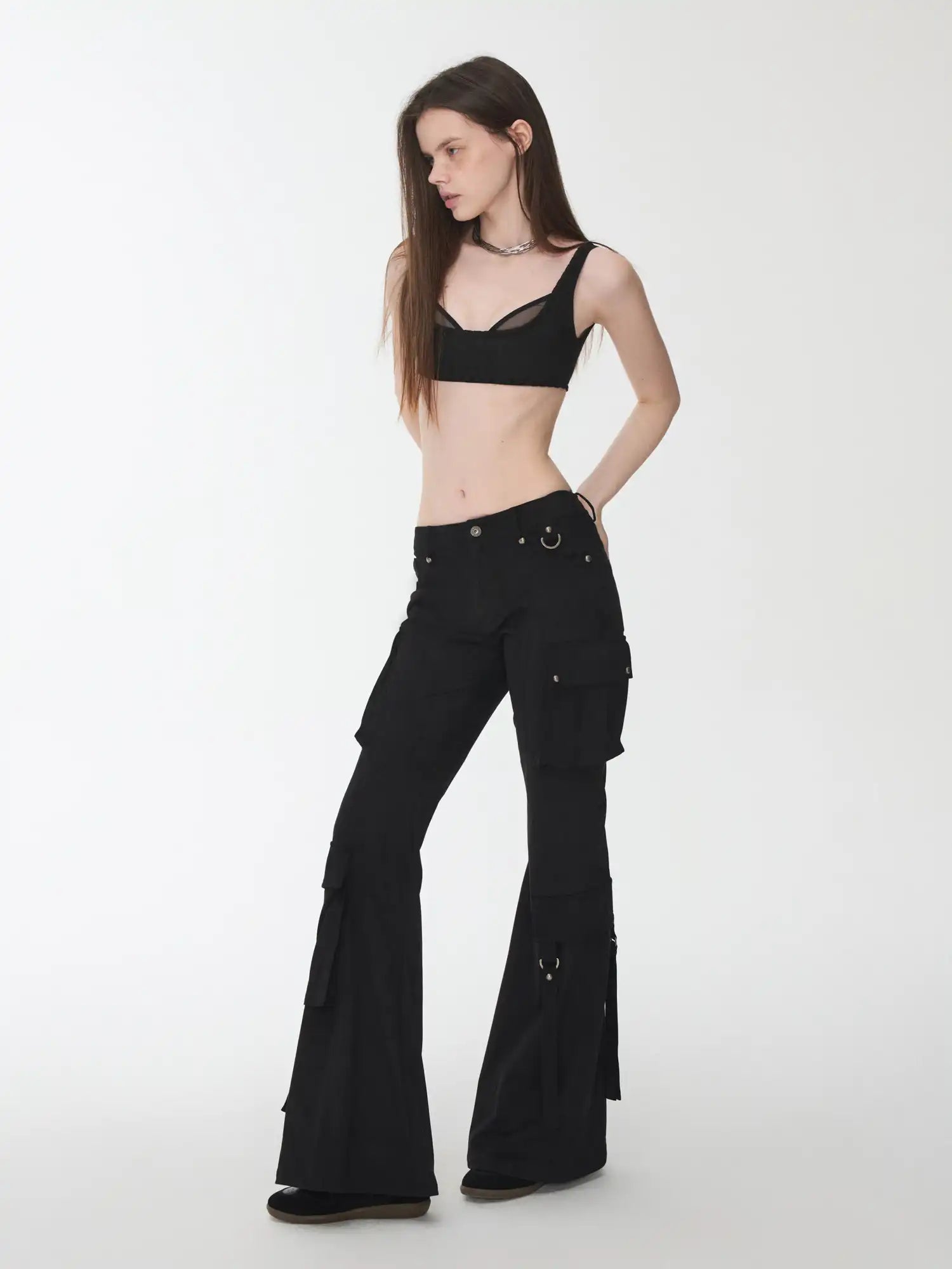 1Jinn Studio Suede Flared Cargo Pants | Canton Collective