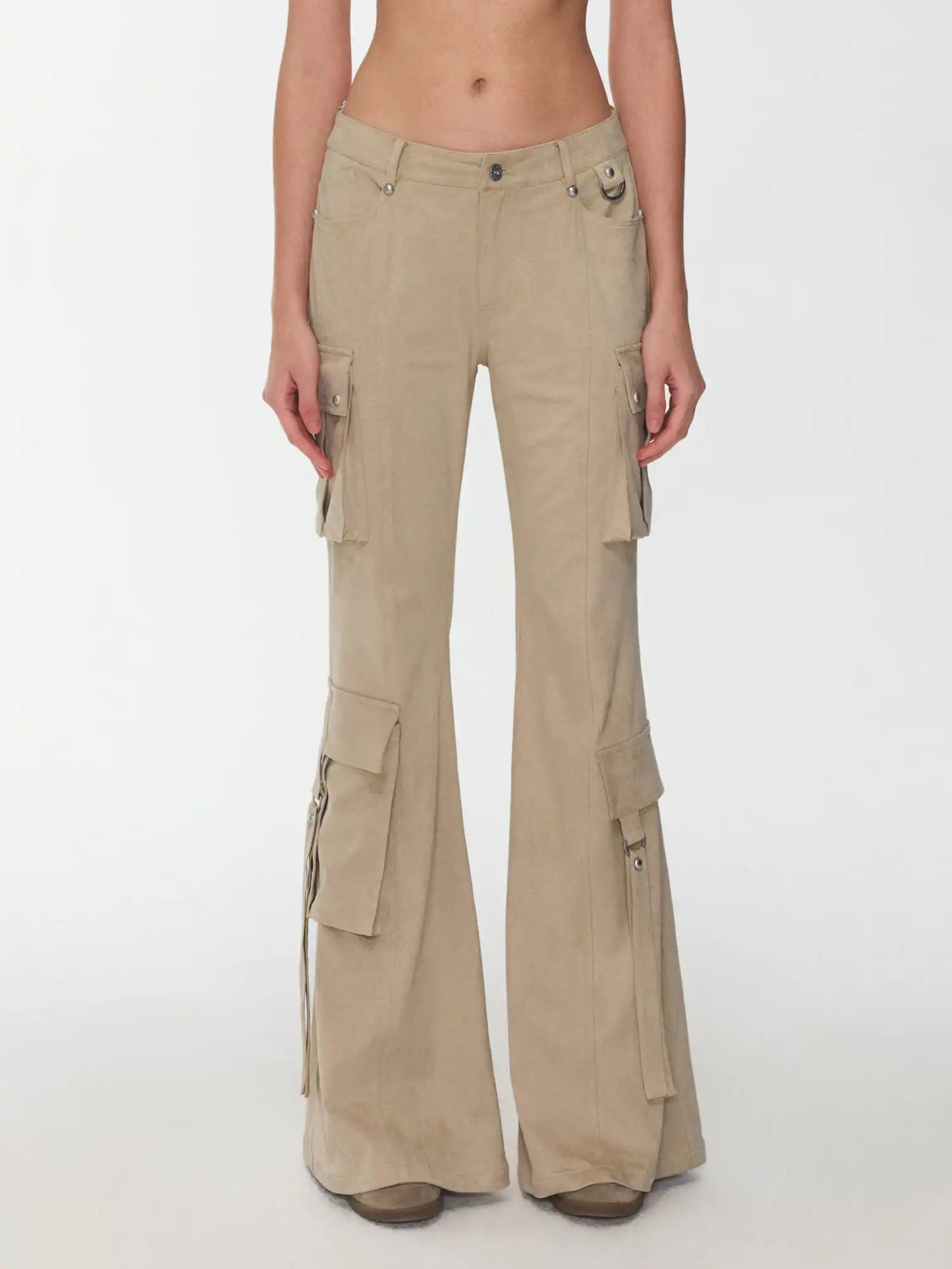 1Jinn Studio Suede Flared Cargo Pants | Canton Collective