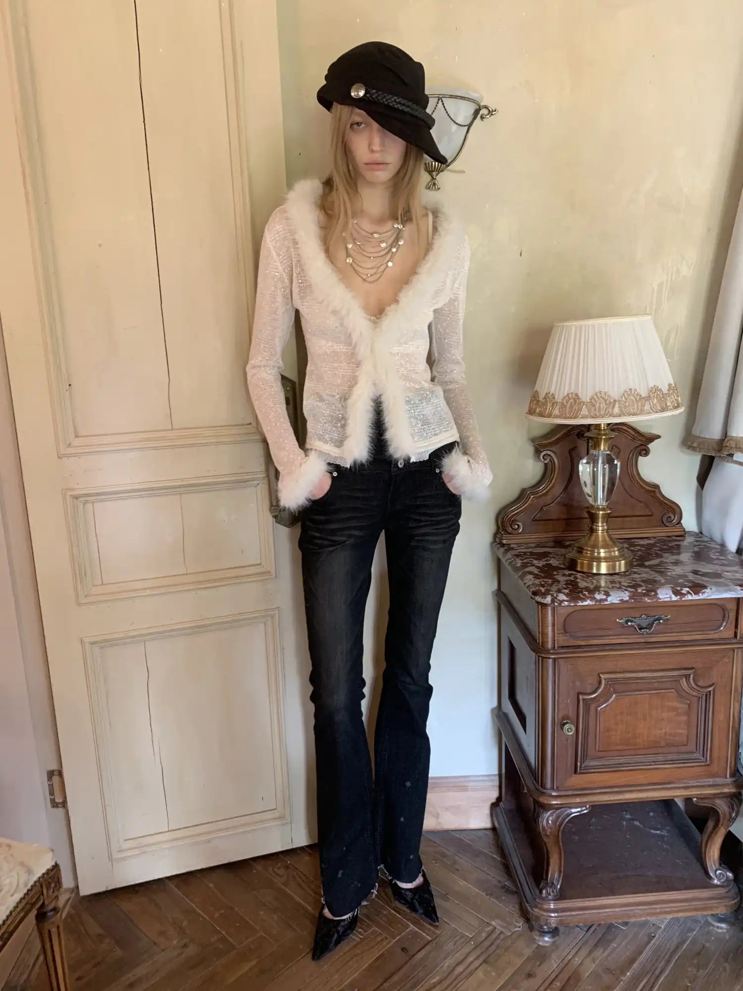 1Jinn Studio Sweet Girl Sequin Knit Corset Cardigan | Canton Collective