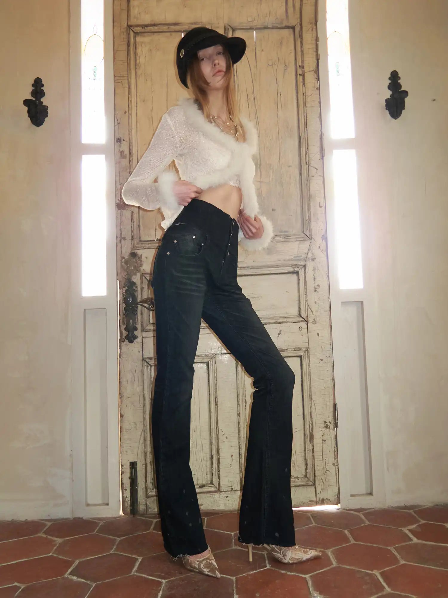 1Jinn Studio Sweet Girl Sequin Knit Corset Cardigan | Canton Collective