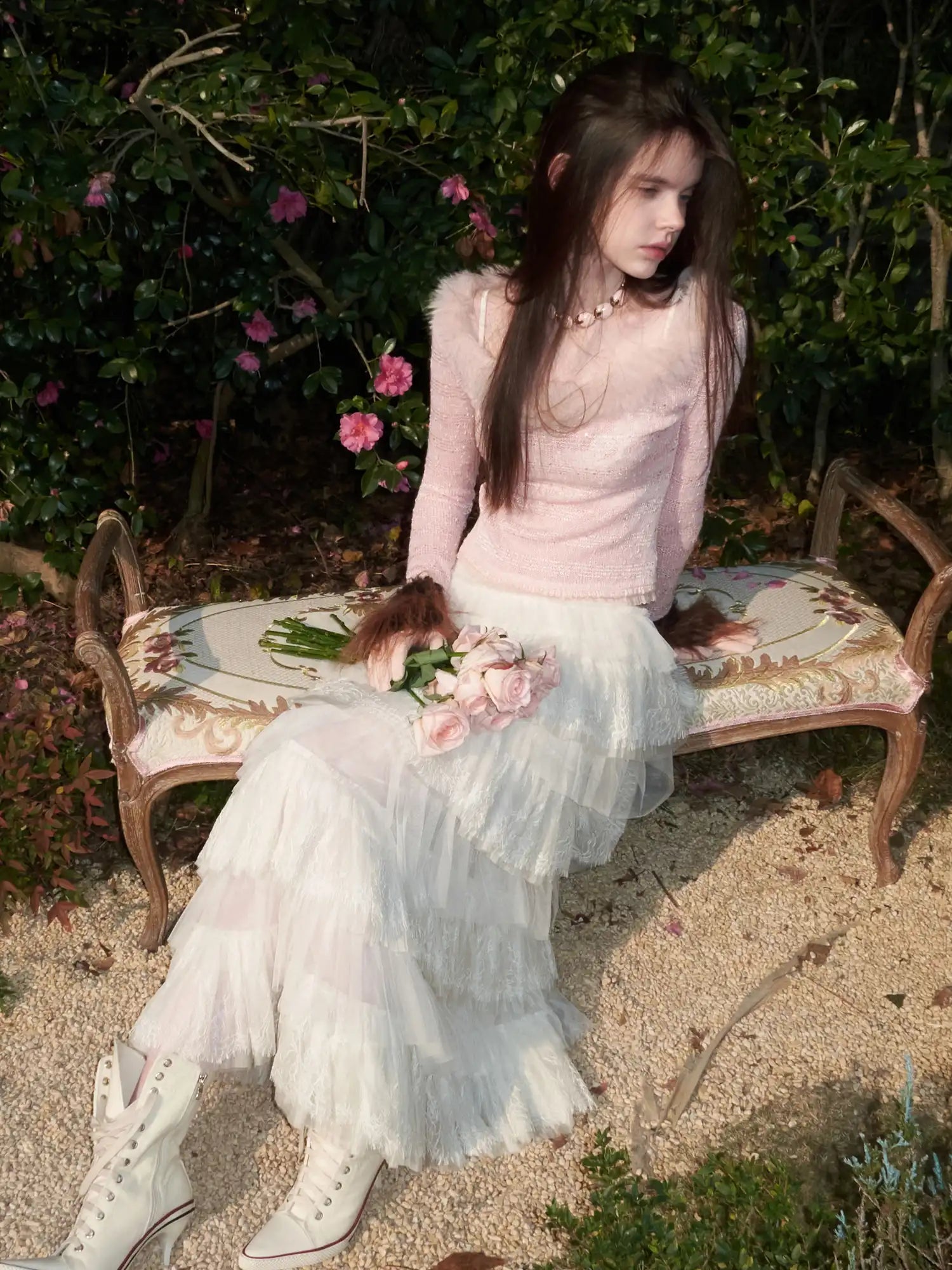 1Jinn Studio Sweet Girl Sheer Mesh Sparkle Blouse Top | Canton Collective