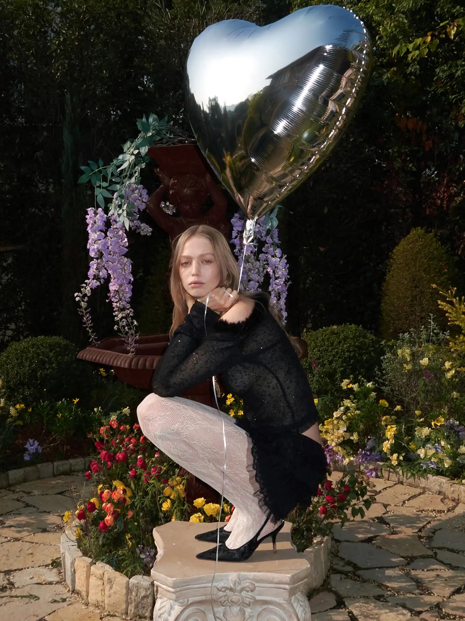 1Jinn Studio Sweet Girl Sheer Mesh Sparkle Blouse Top | Canton Collective