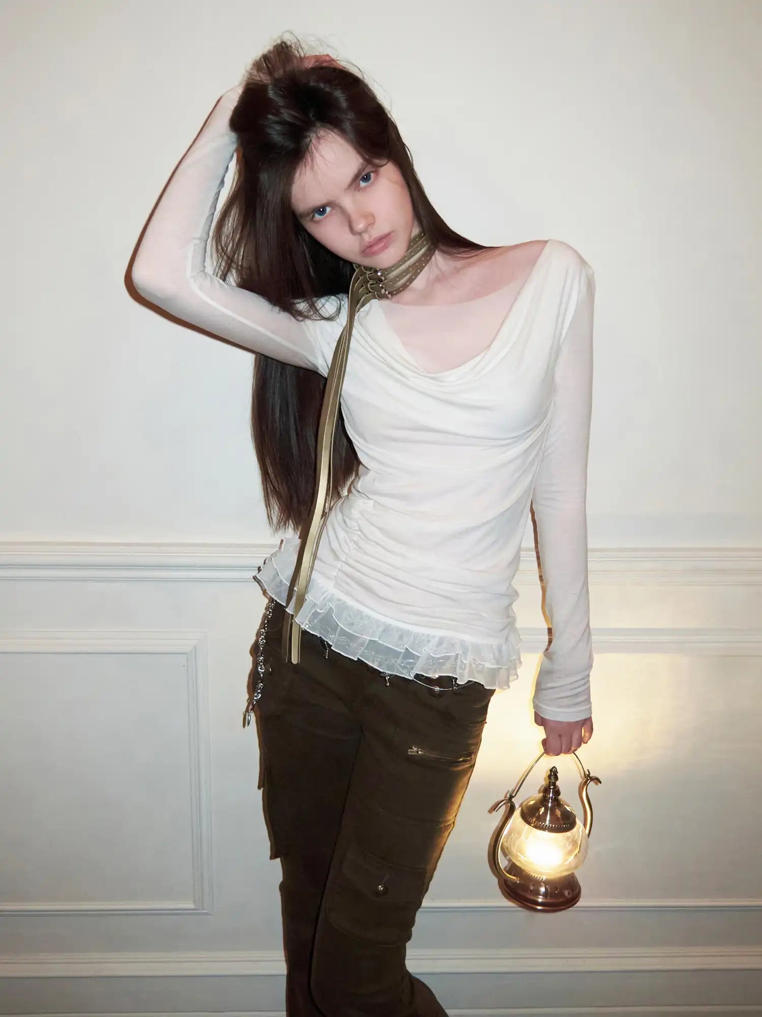 1Jinn Studio Sweetheart Cowl Neck Ruffle Hem Top | Canton Collective