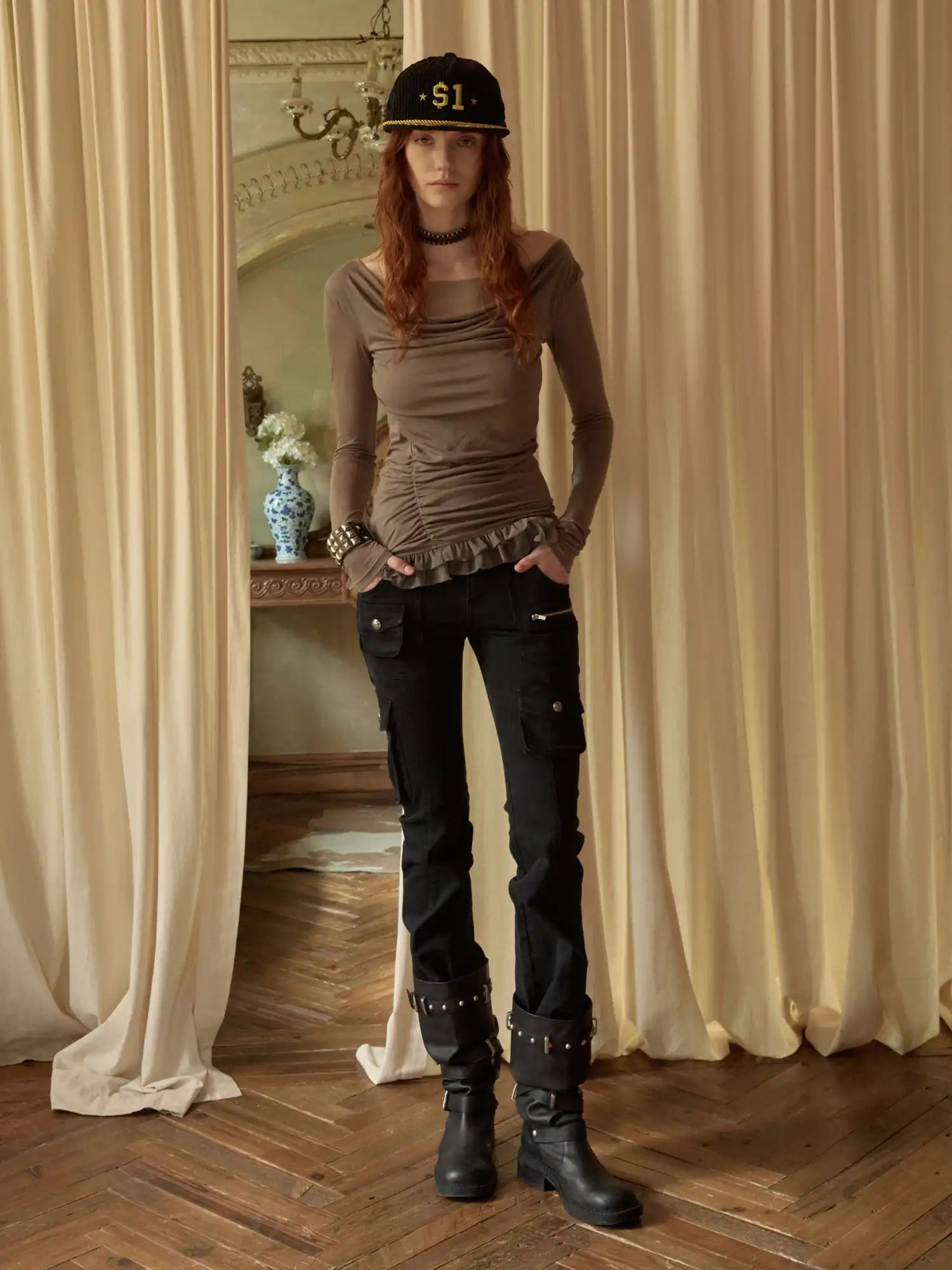 1Jinn Studio Sweetheart Cowl Neck Ruffle Hem Top | Canton Collective