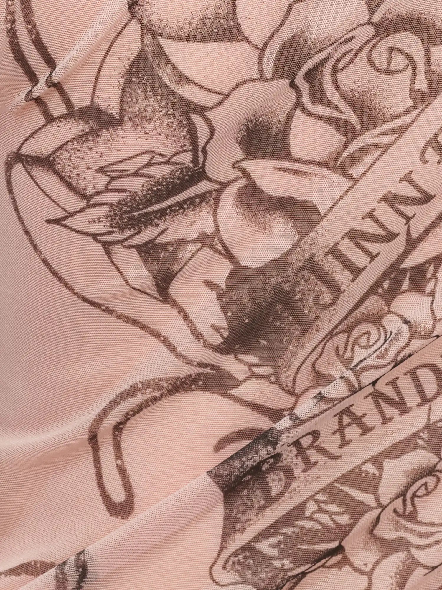 1Jinn Studio Tattoo-Print Sheer Mesh High Neck Top | Canton Collective