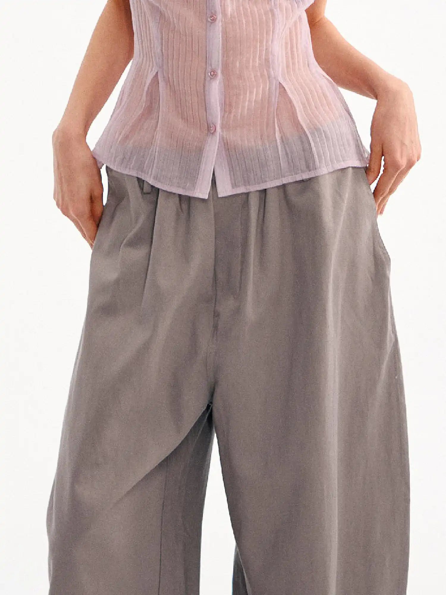 Muse Naps Tencel-Cotton Pleated Barrel Pants | Canton Collective