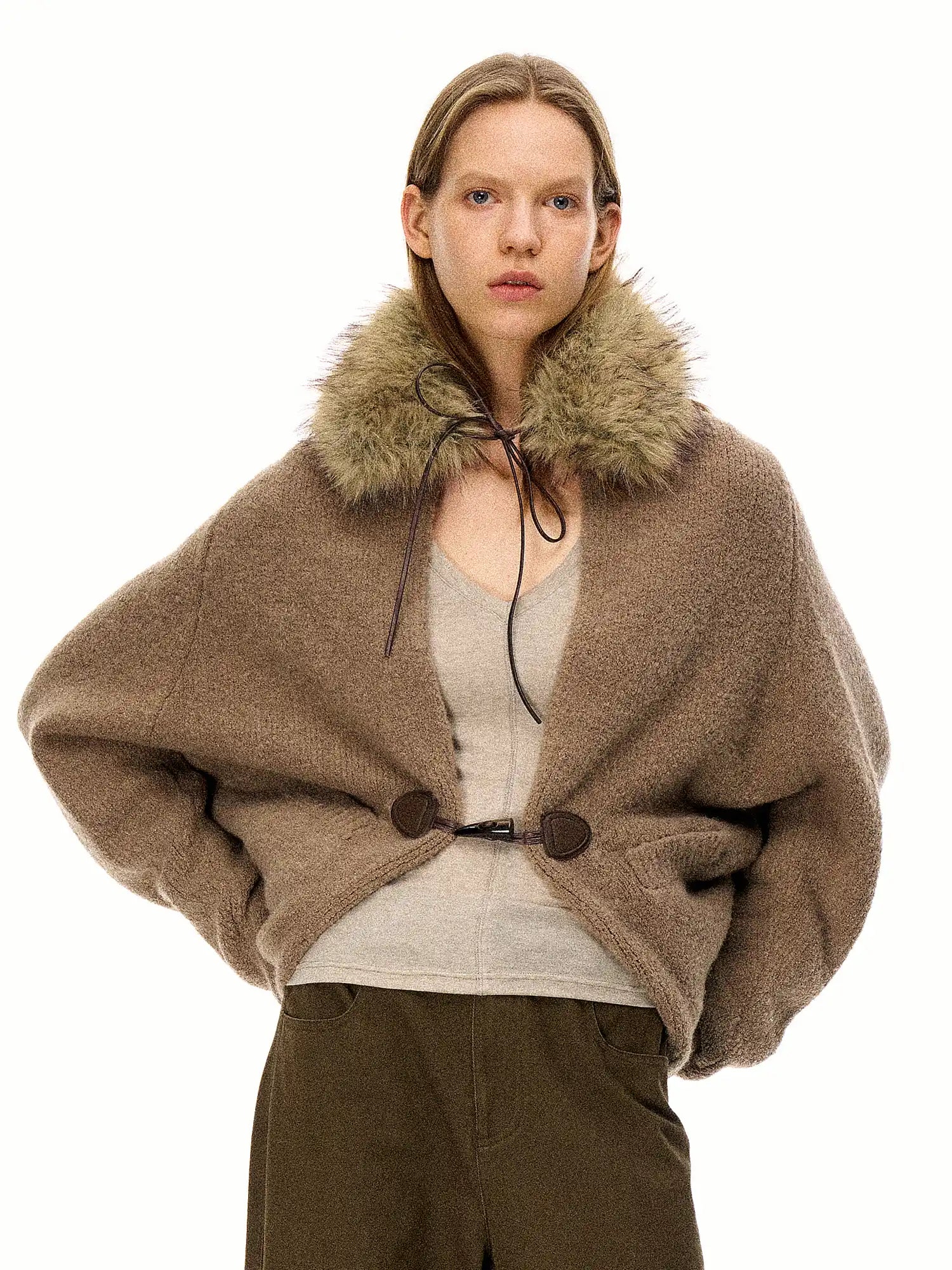 FirstFloor Terry Fleece Batwing Sleeve Cardigan Coat | Canton Collective