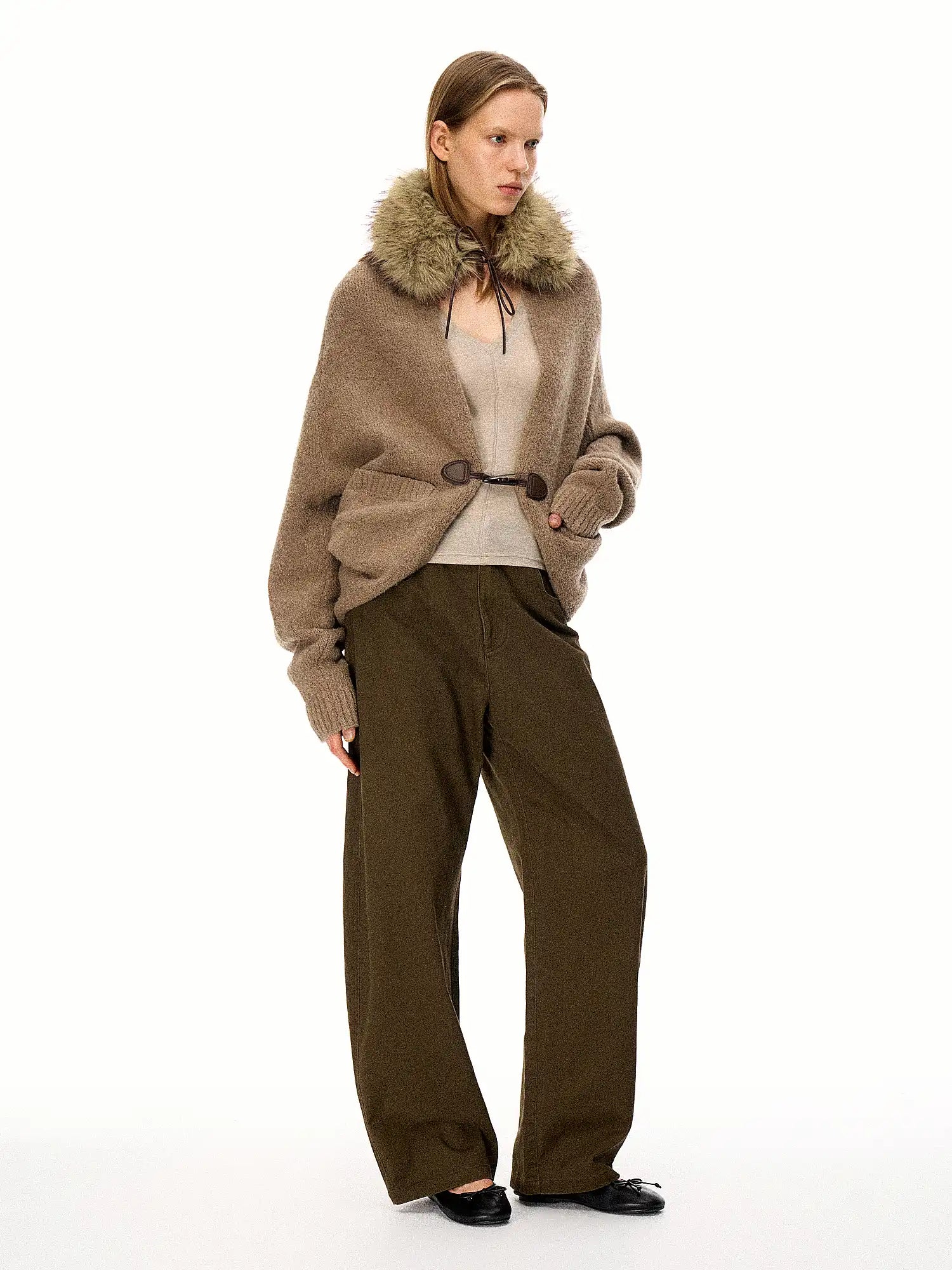 FirstFloor Terry Fleece Batwing Sleeve Cardigan Coat | Canton Collective