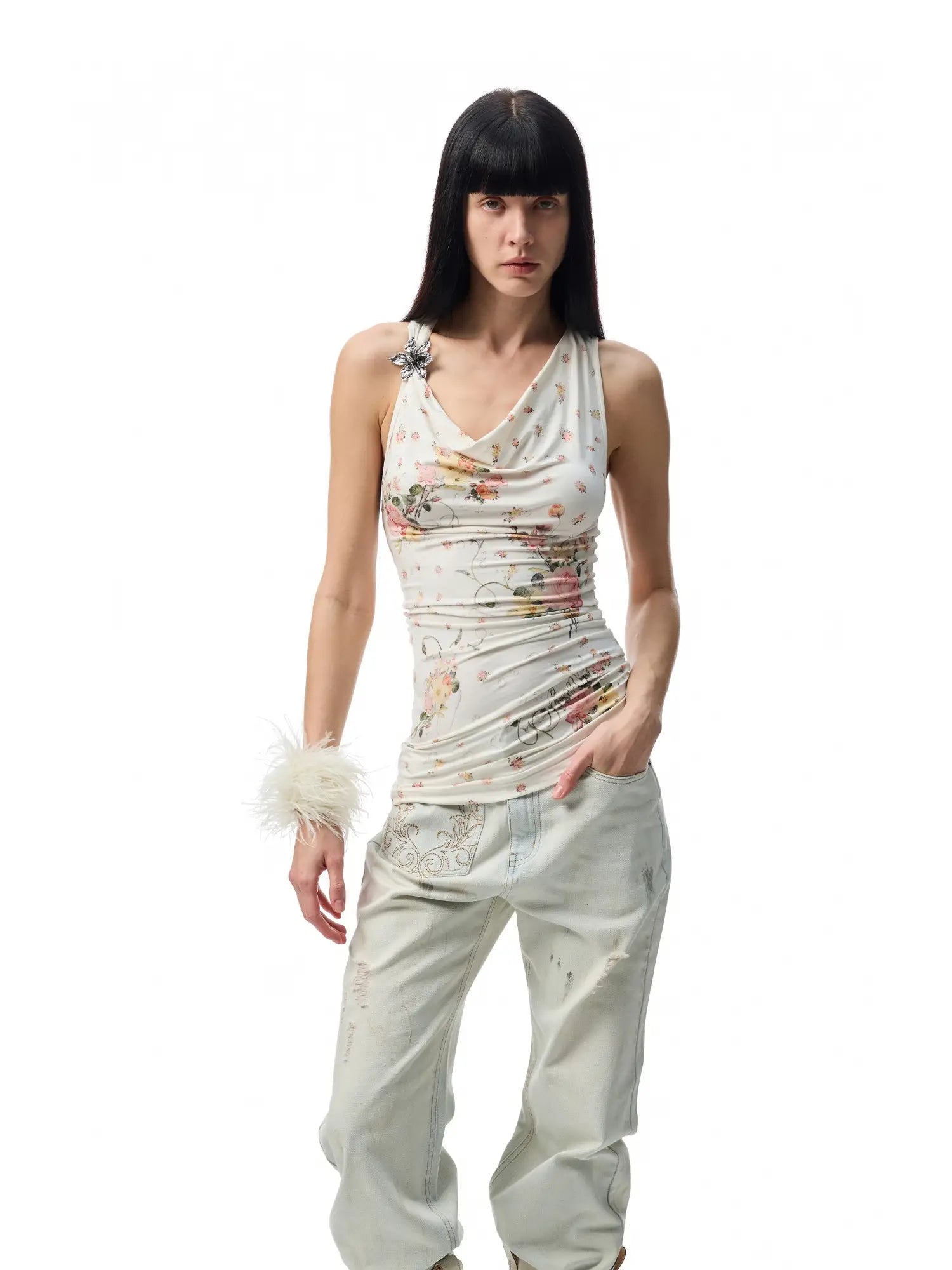 1Jinn Studio Tie-Back Cowl Tank Top | Canton Collective