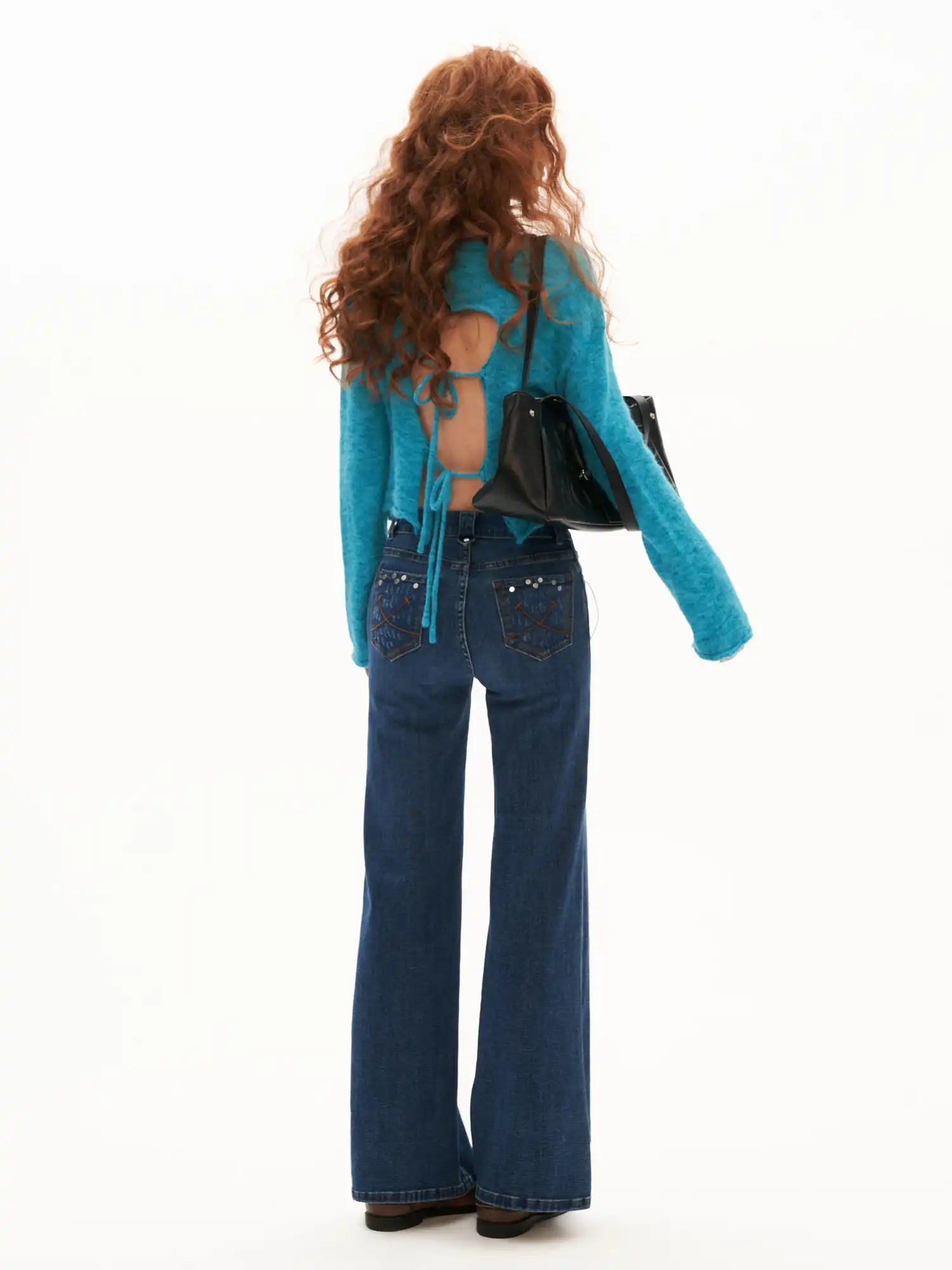 MAMC Tie Back Brushed Open Back Sweater | Canton Collective