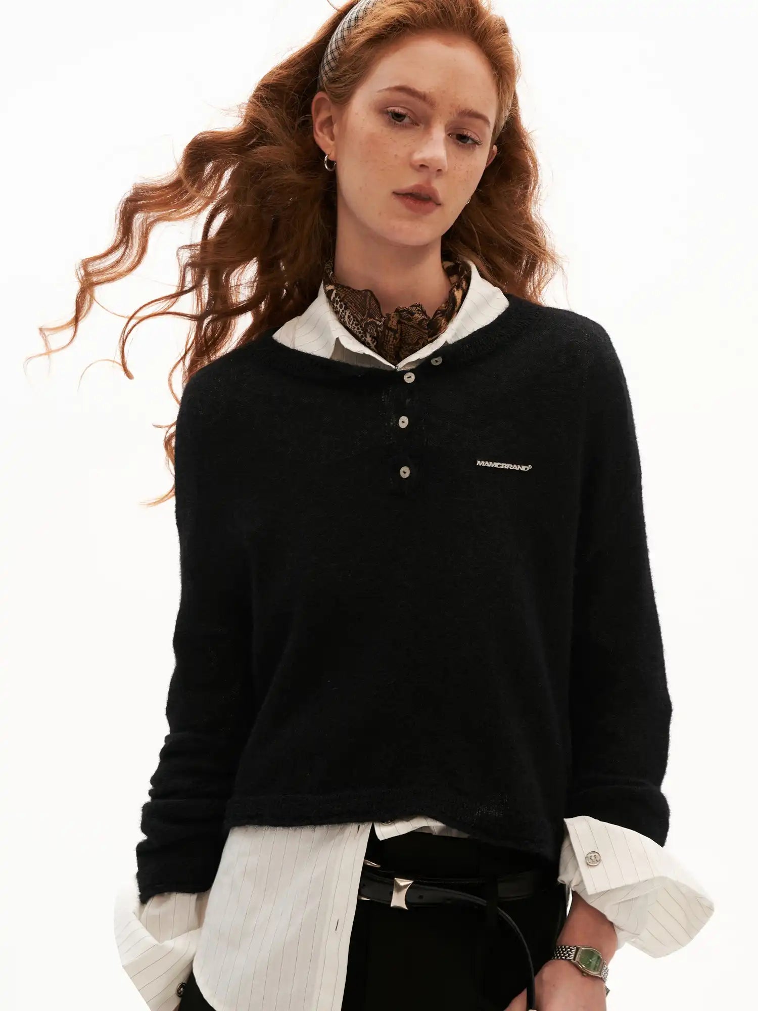 MAMC Tie Back Brushed Open Back Sweater | Canton Collective
