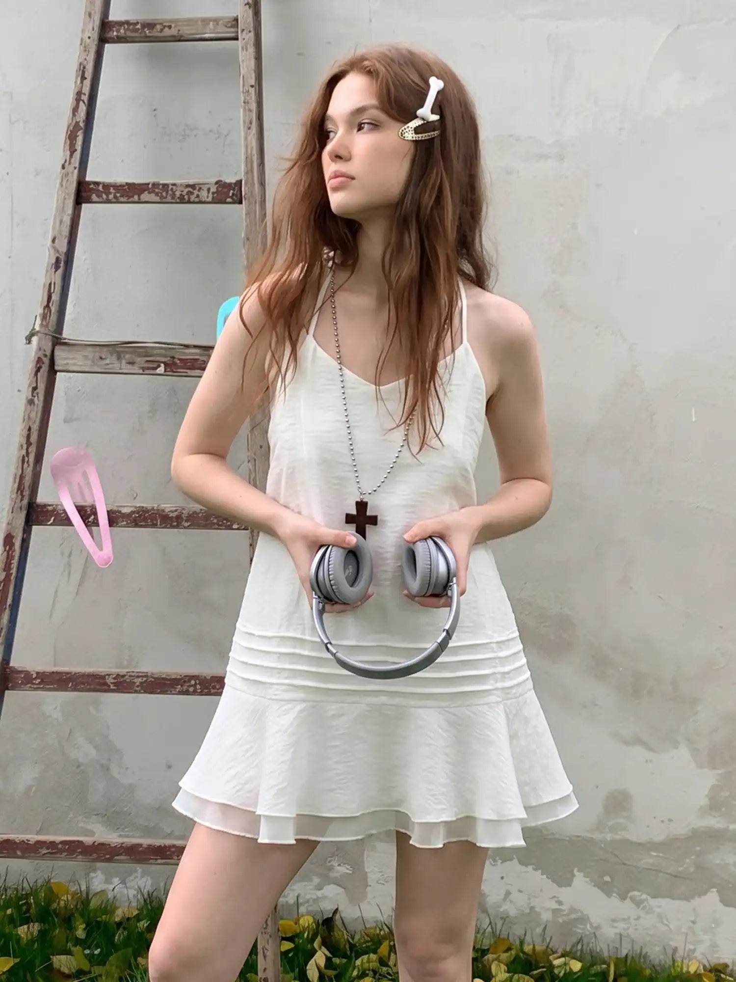CantonCollective Design Tiered Ruffle Hem Slip Mini Dress | Canton Collective
