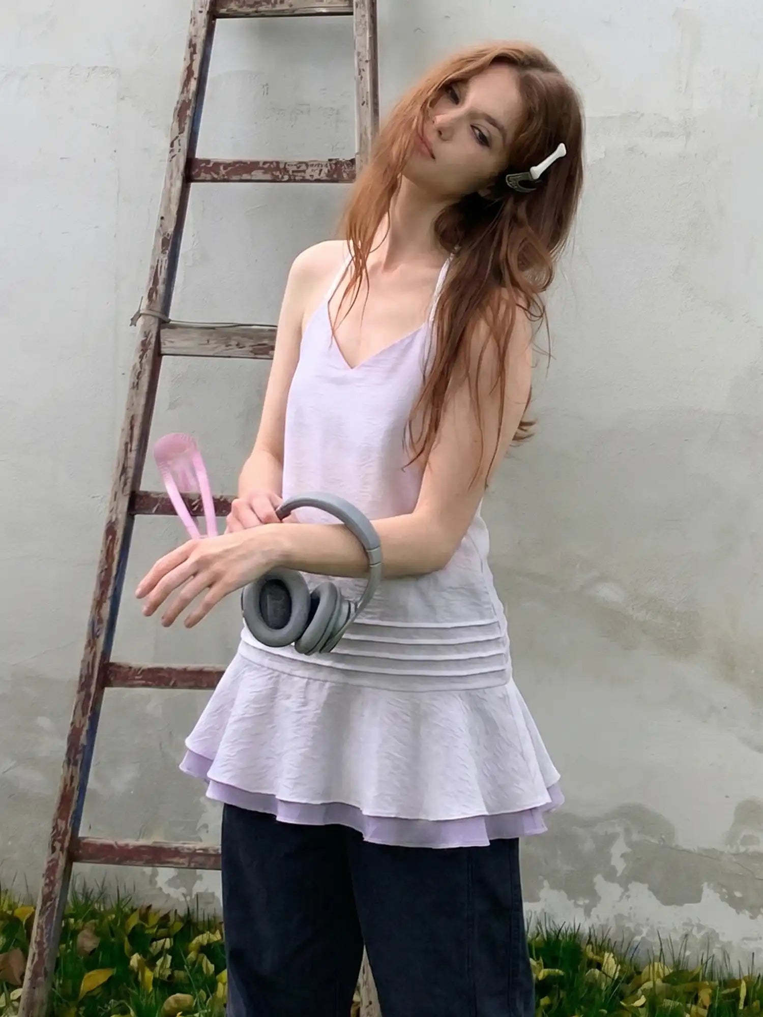 CantonCollective Design Tiered Ruffle Hem Slip Mini Dress | Canton Collective