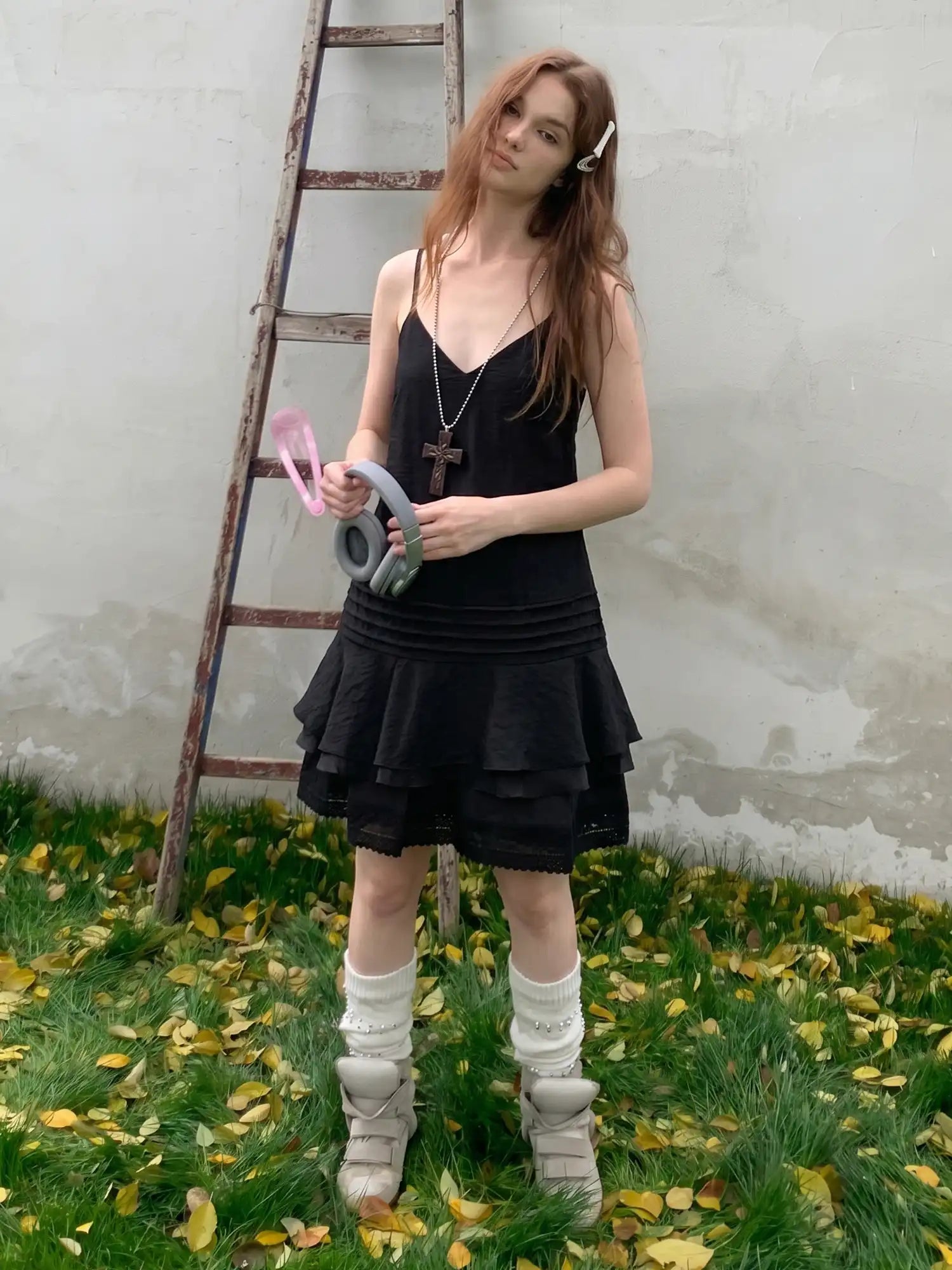 CantonCollective Design Tiered Ruffle Hem Slip Mini Dress | Canton Collective
