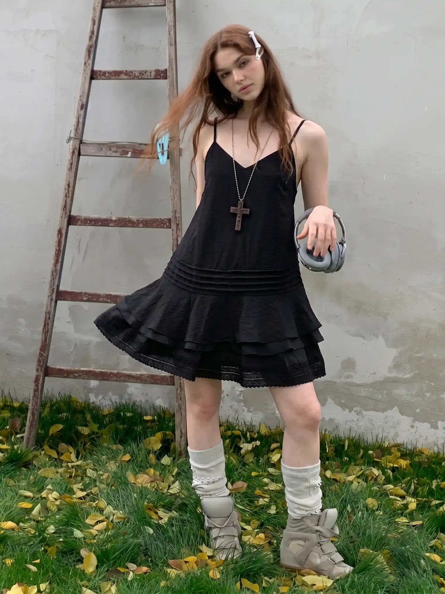 CantonCollective Design Tiered Ruffle Hem Slip Mini Dress | Canton Collective