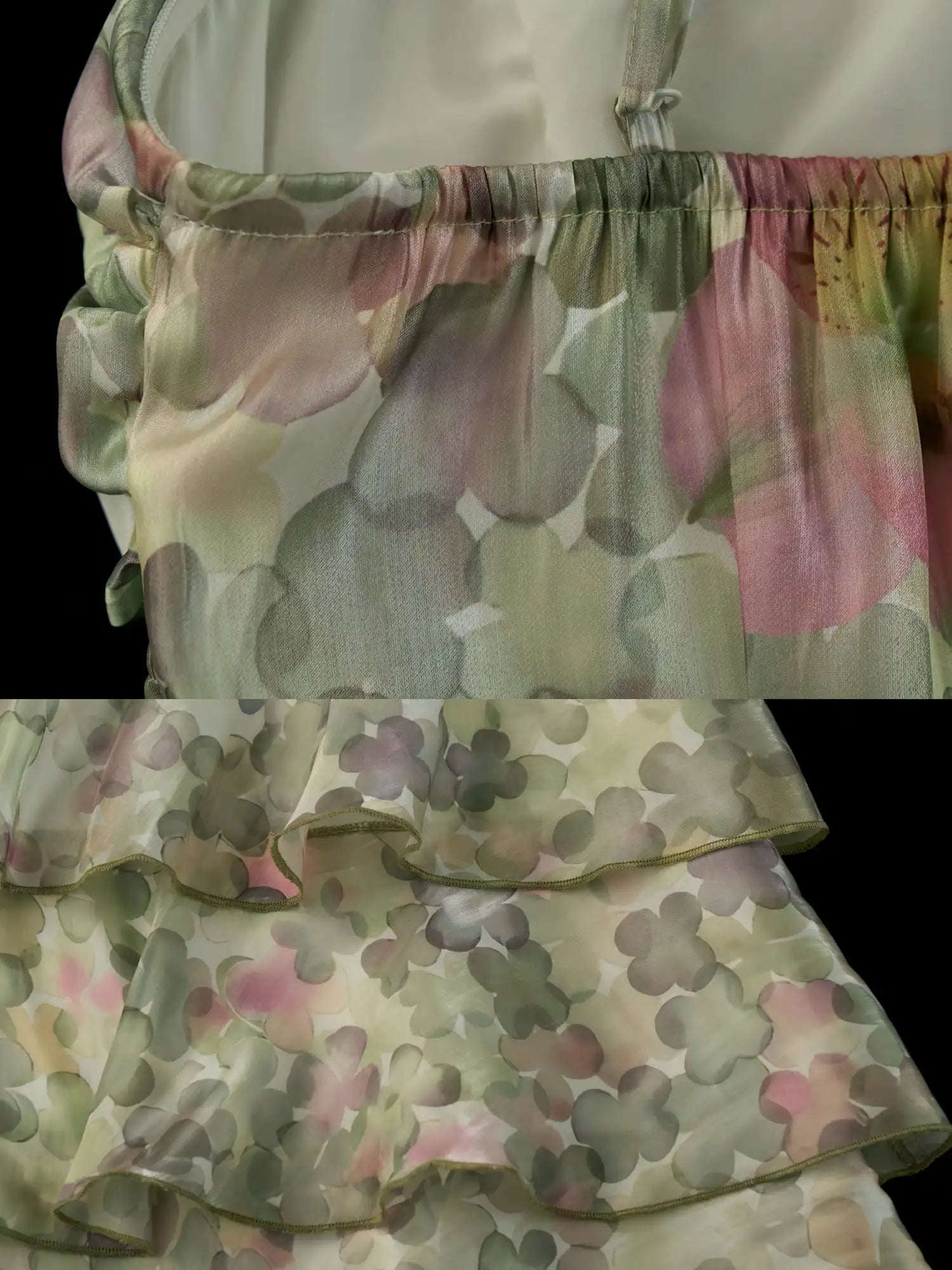 MAMC Tiered Ruffle Layers Midi Slip Floral Dress | Canton Collective