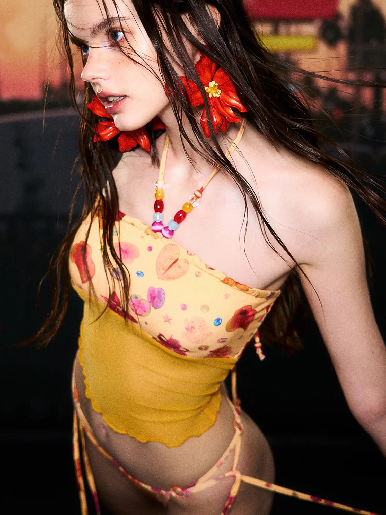Deleteex Tropical Floral Halter Bikini Swimwear Set | Canton Collective