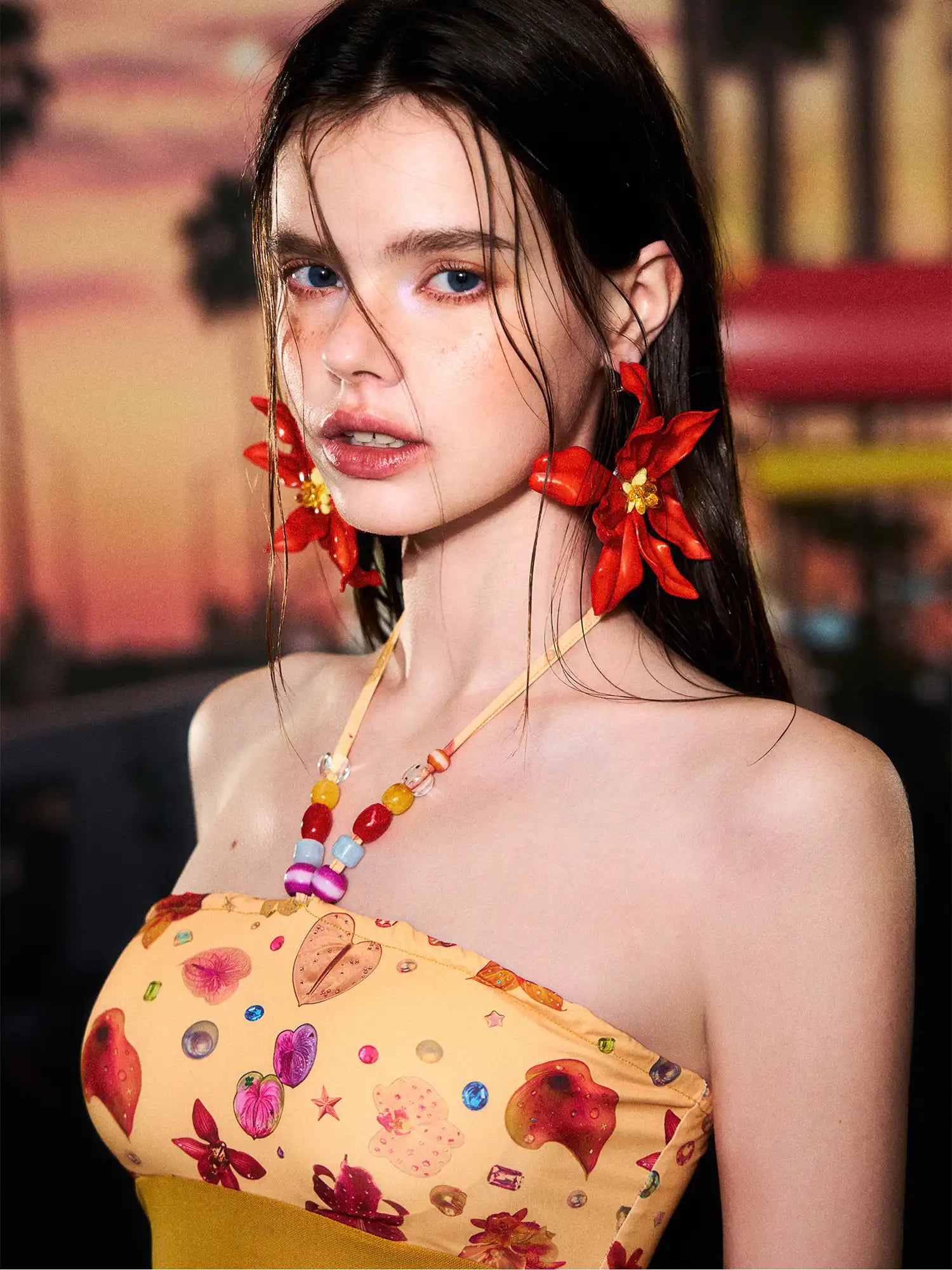 Deleteex Tropical Floral Halter Bikini Swimwear Set | Canton Collective