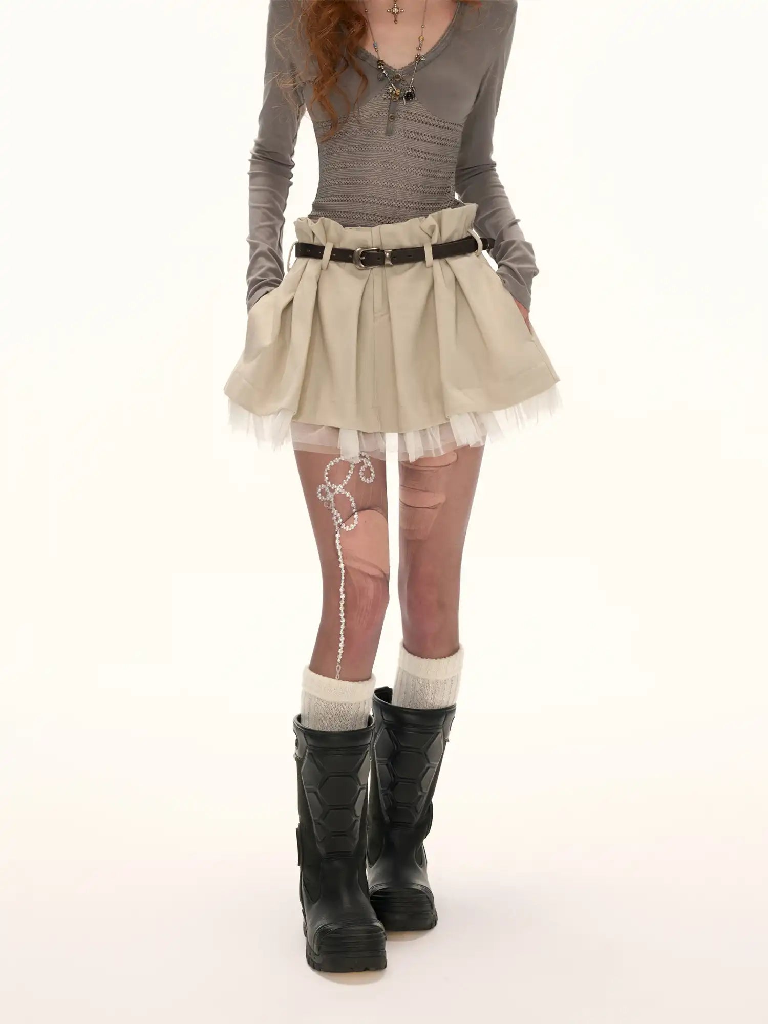 MAMC Tulle Tiered Pleated Mini Skirt | Canton Collective