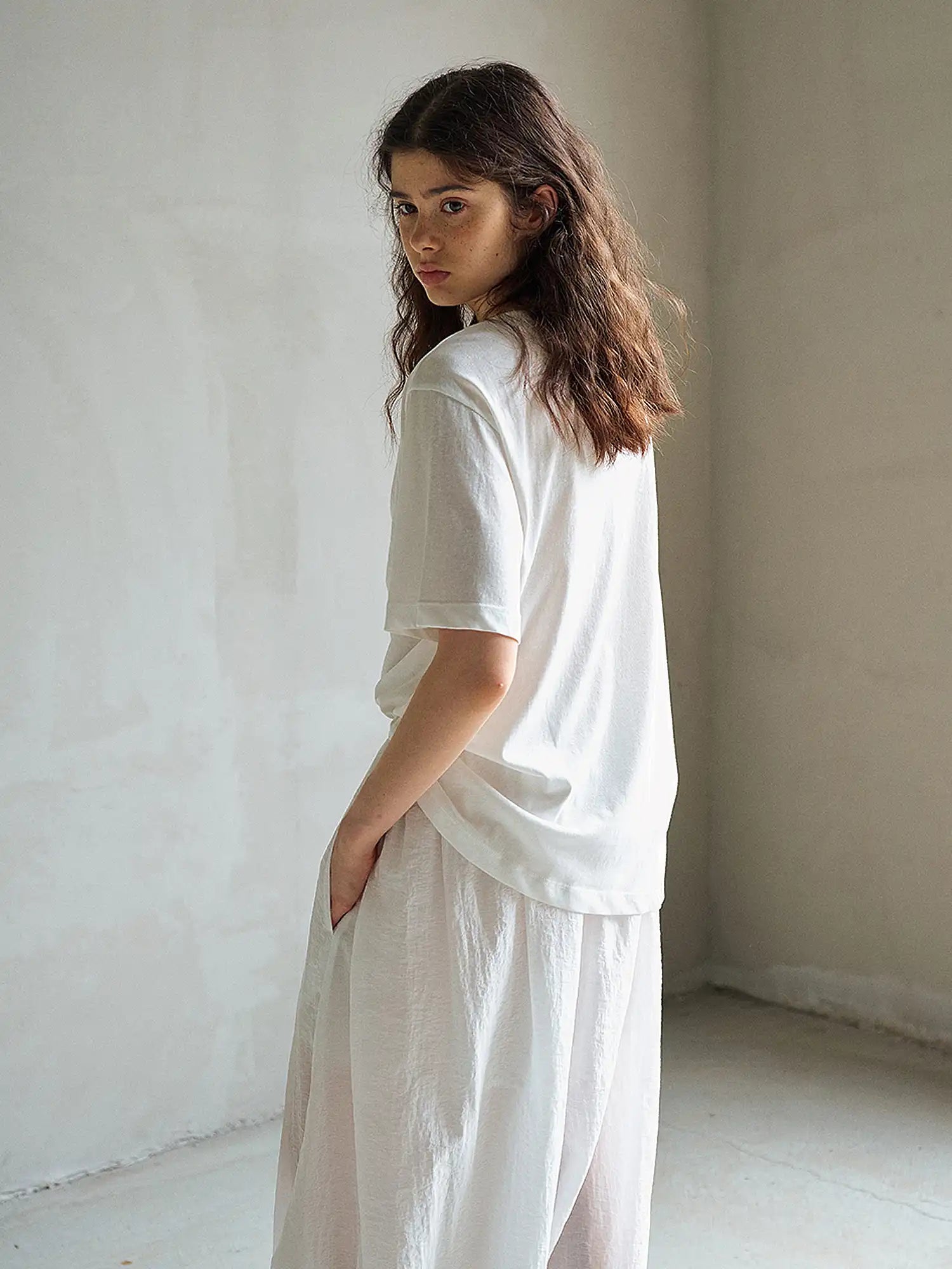 CantonCollective Design Twist Front Cotton Blend Knit Top | Canton Collective