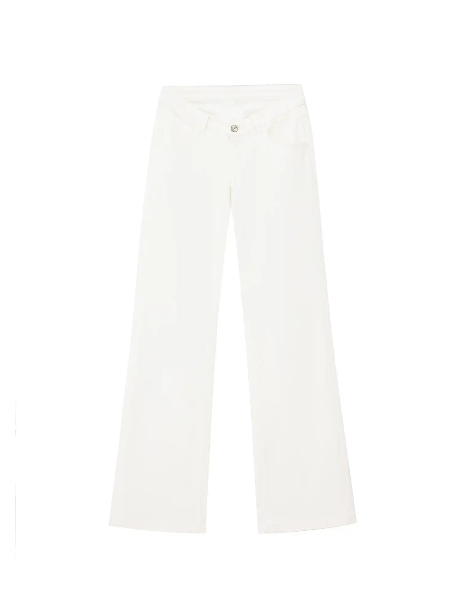 Ayo V-Front White Low Rise Flared Jeans | Canton Collective
