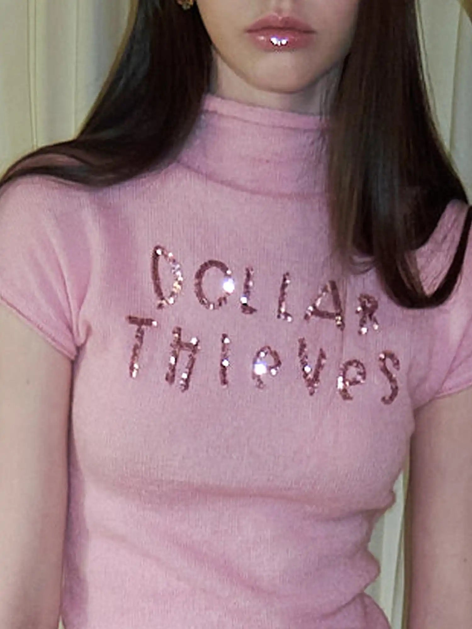 1Jinn Studio Valentine Sequin Short Sleeve Sweater Top | Canton Collective